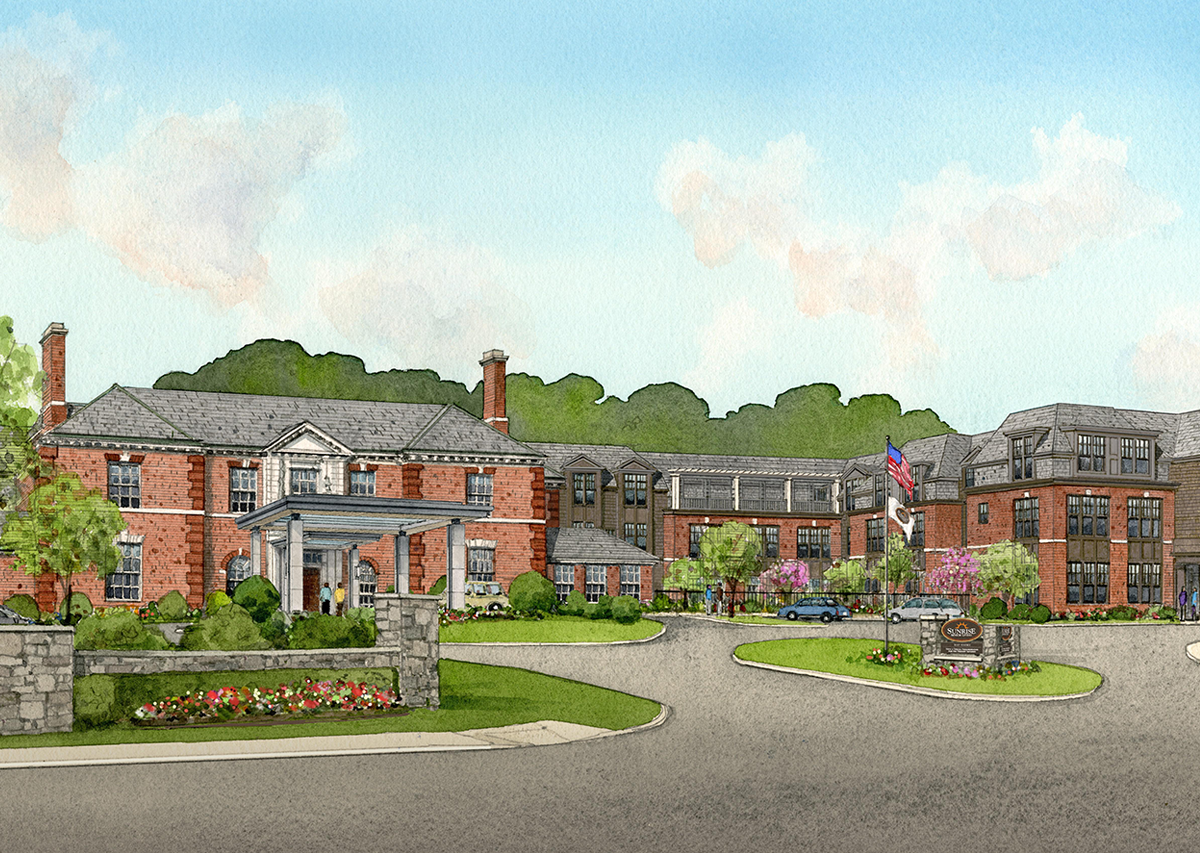 Sunrise Senior Living Rendering | KBE Building Corporation