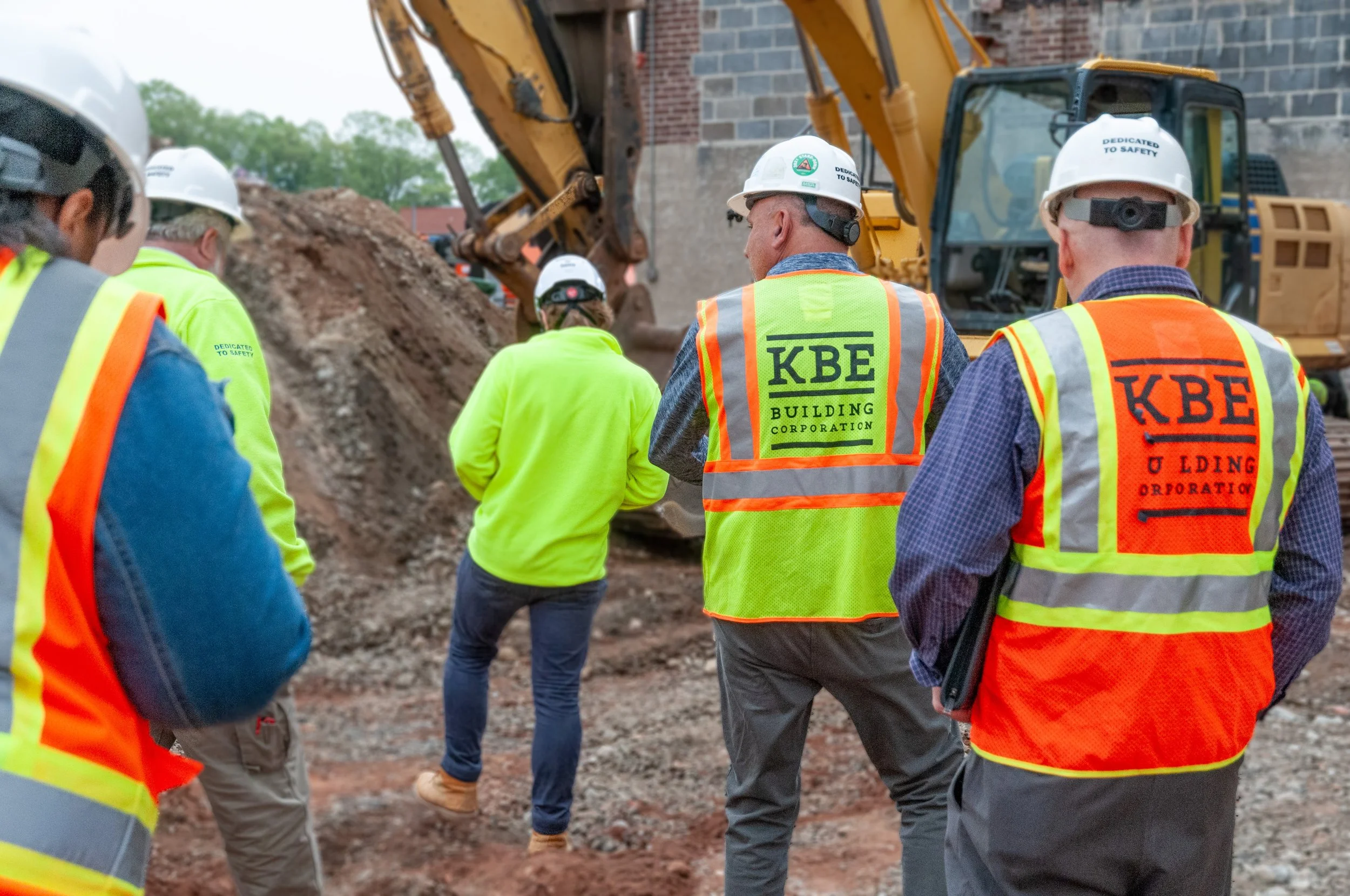 KBE Employees Walking on Jobsite in Safety Vests