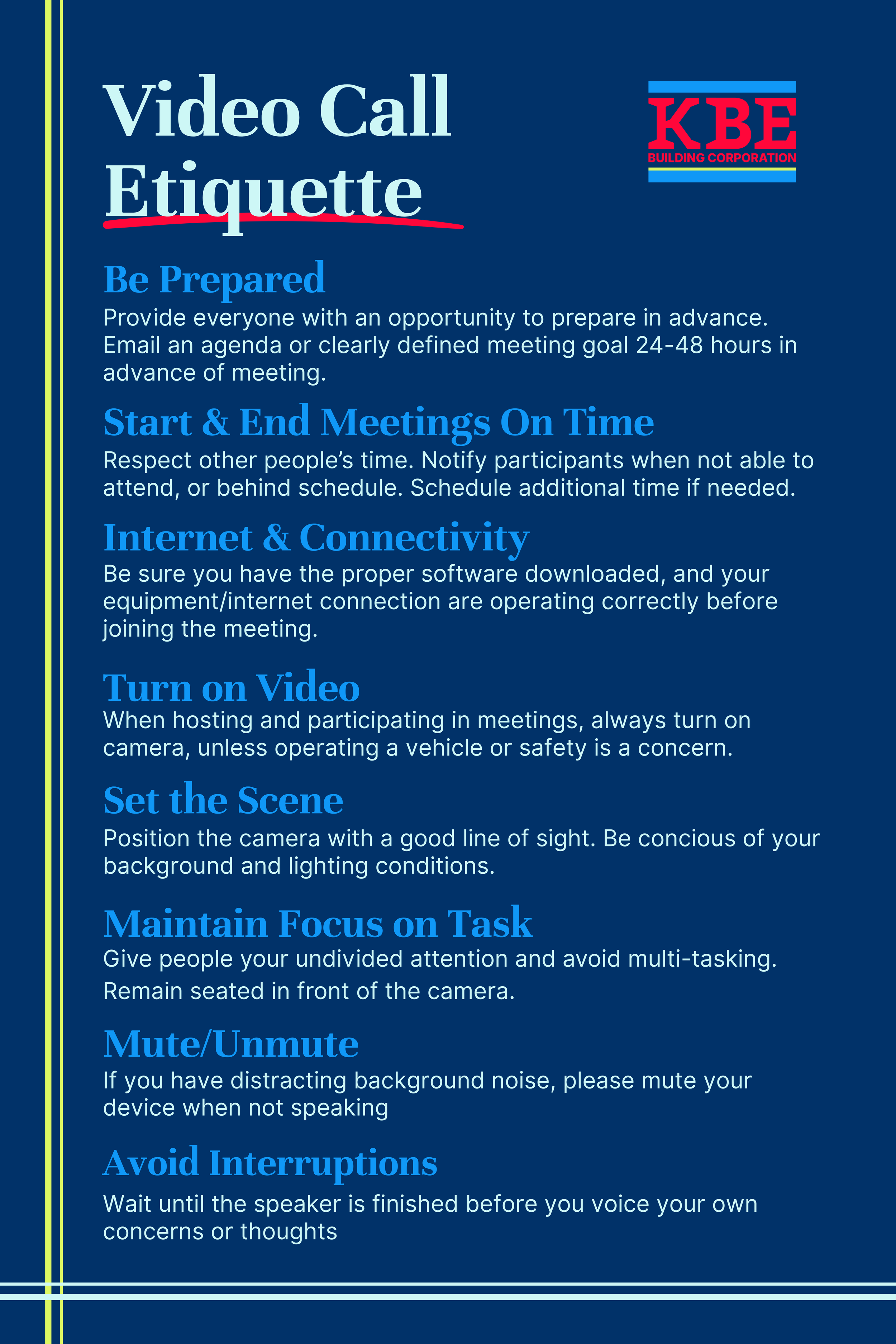 KBE Video Etiquette Poster