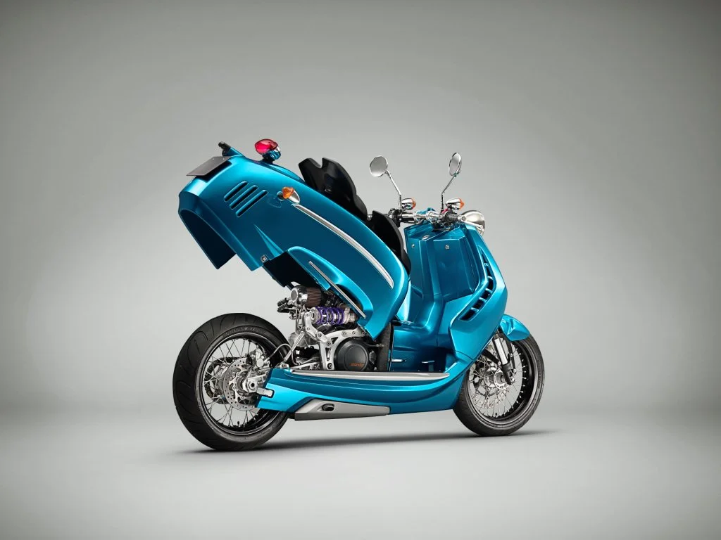Homologation prototype vehicle with the cooling system fitted