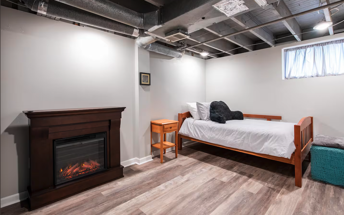 Twin Bed in Basement