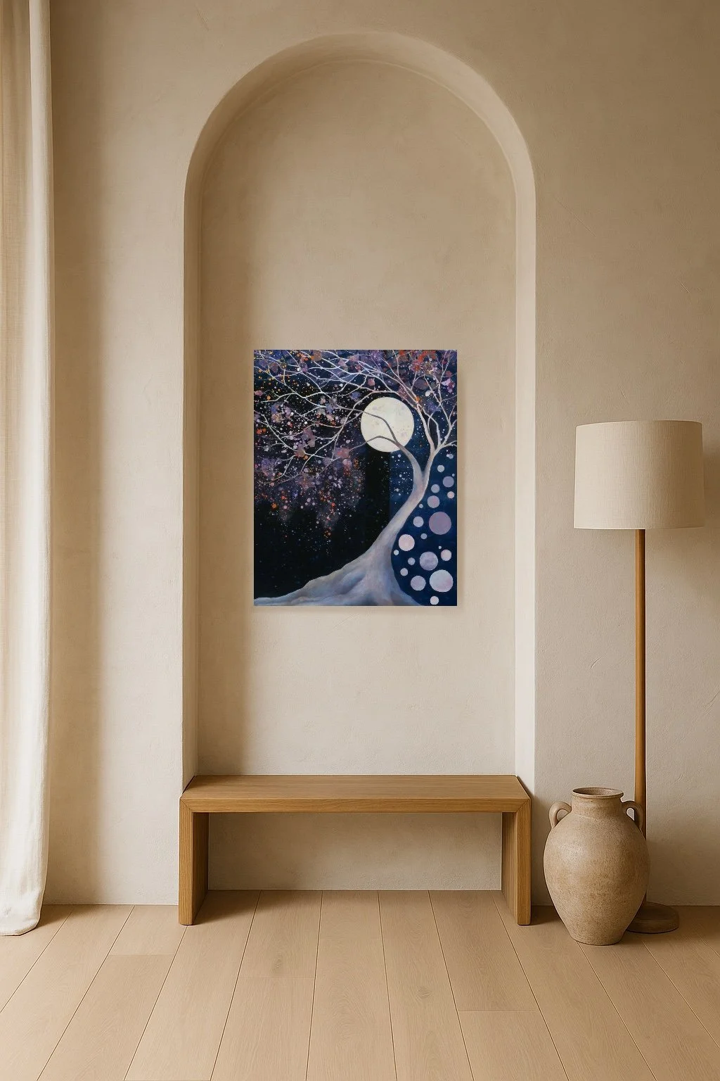 Moon Song by Jacqueline Claire in minimalist warm modern interior.