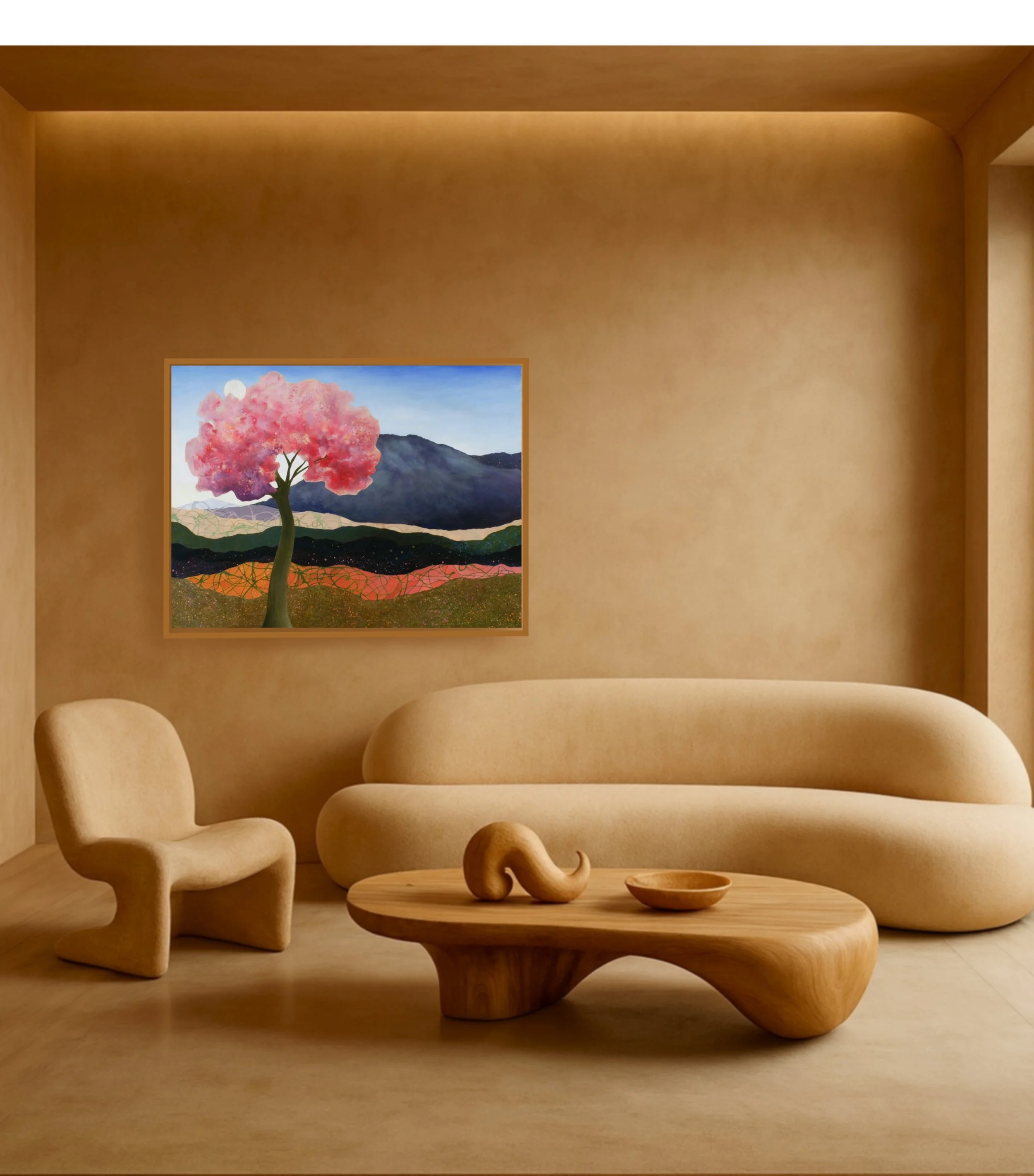 The Love Remains by Jacqueline Claire in a warm, ultra-modern earthen interior.