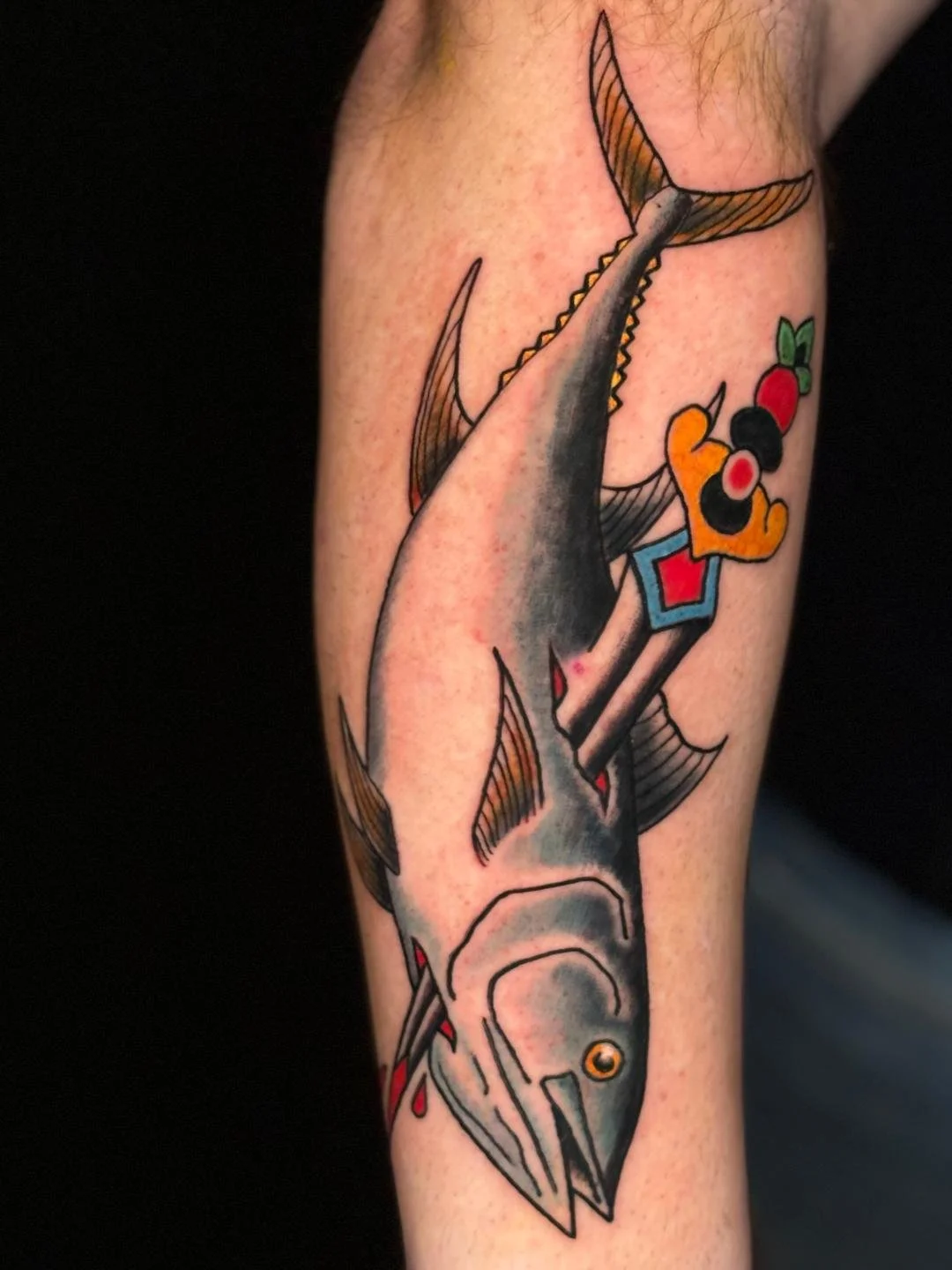 Traditional Dagger Tattoo with a Bluefin Tuna
made in West Babylon, Long Island New York