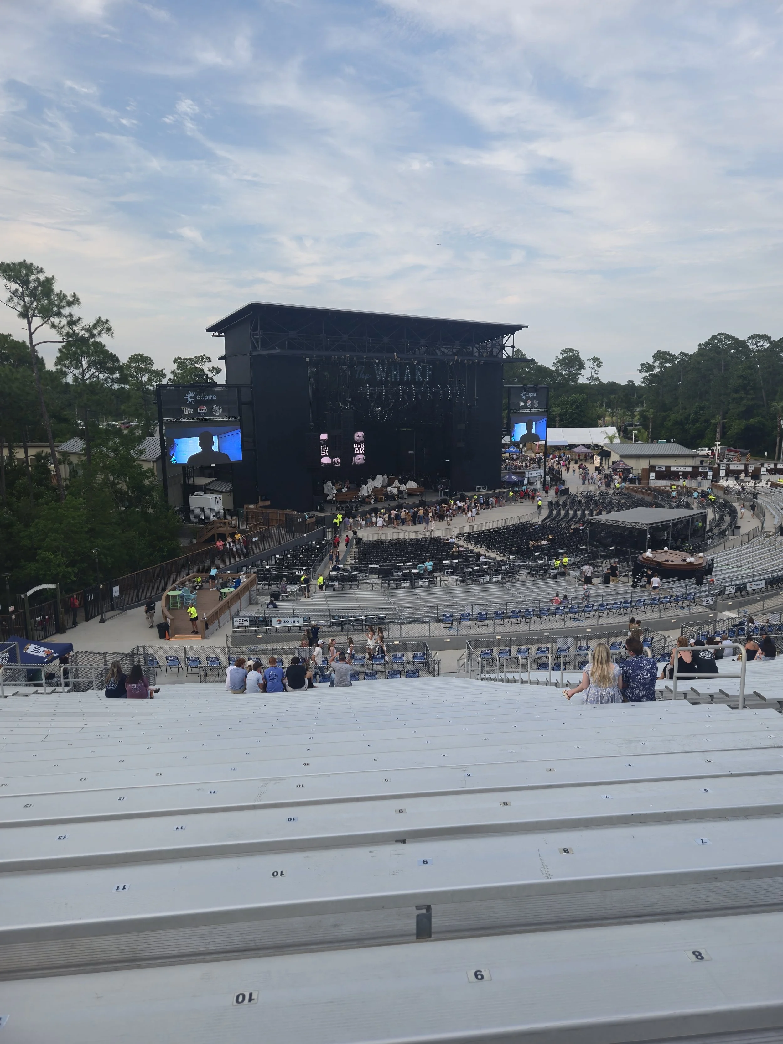 The crowd filing in