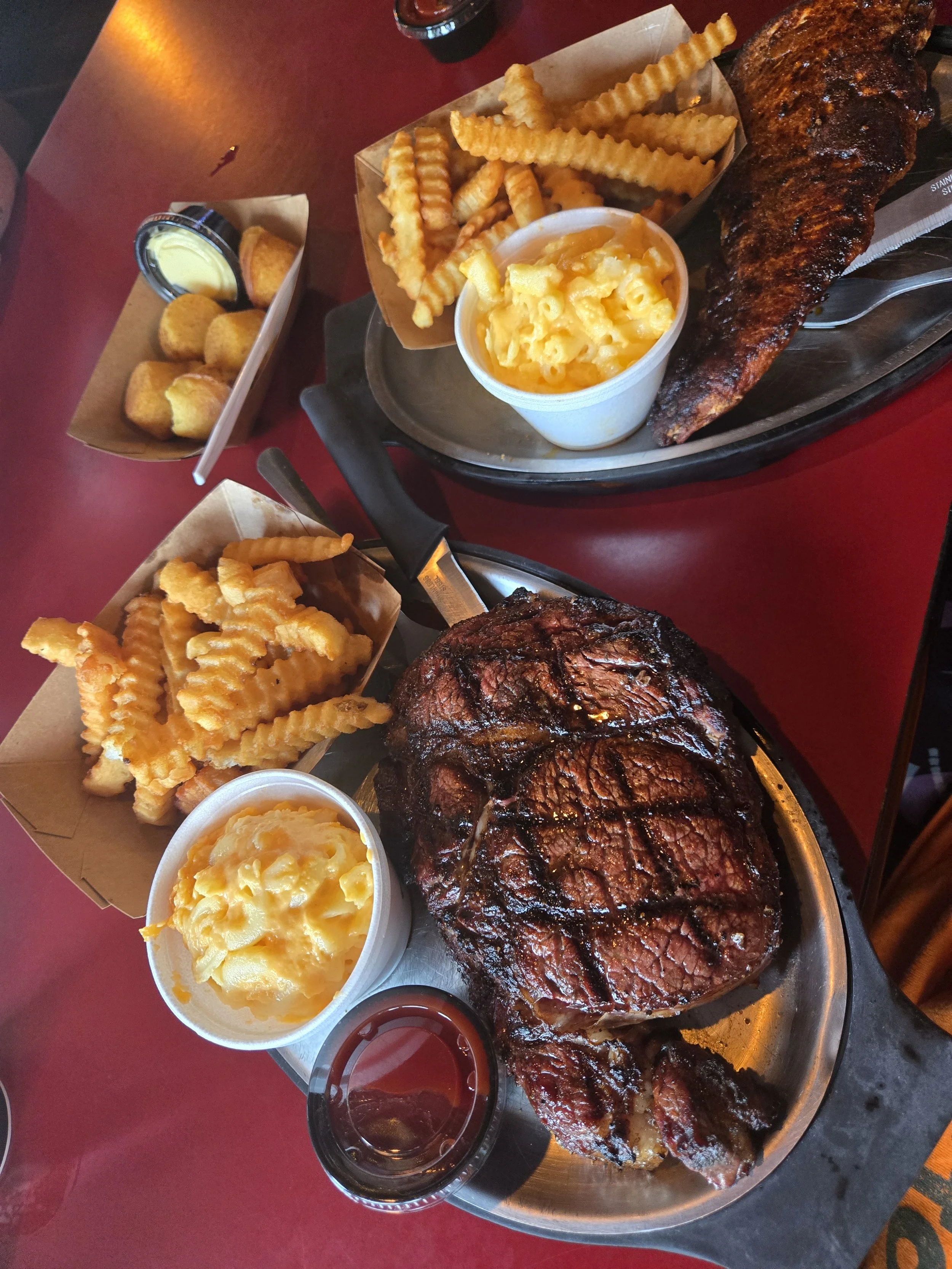 Blackened Chicken and 16 oz Ribeye from Rowdy's Smokehouse (Jackson, OH) - 10/10 as always! You have got to stop here!