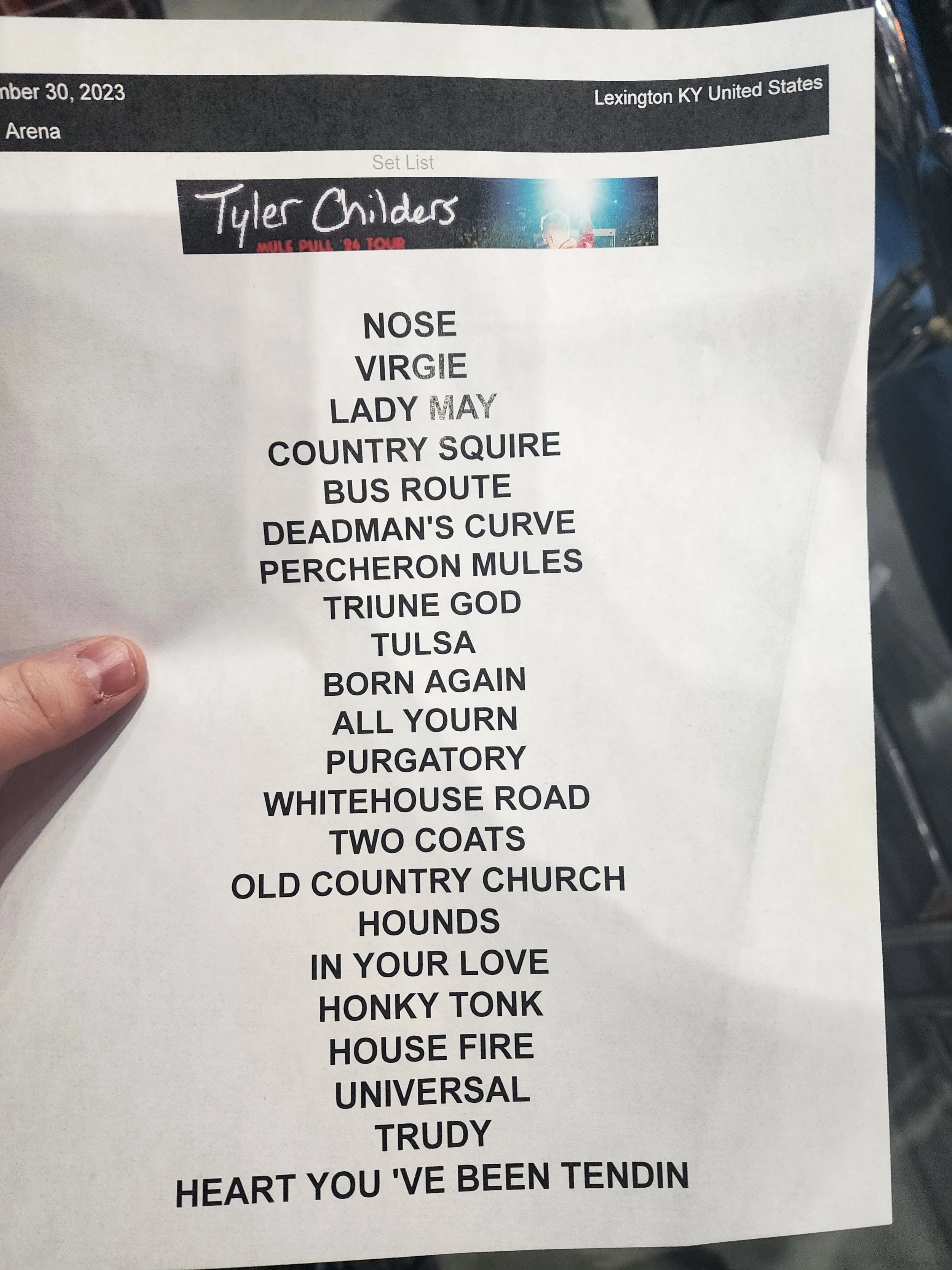 3rd setlist we ever got