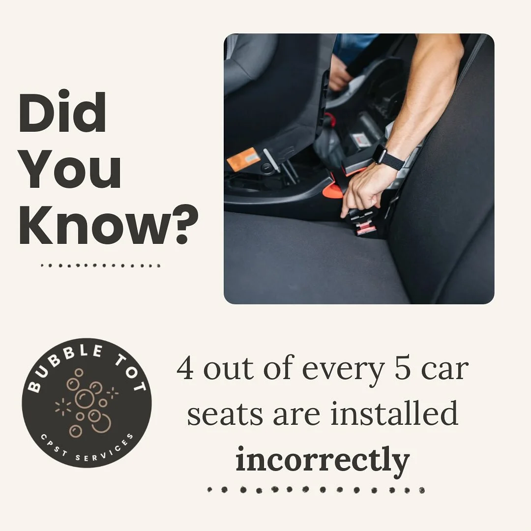Did you know that 4 out of 5 car seats are used or installed incorrectly?

As a nationally certified Child Passenger Safety Technician (CPST), we help families ensure their little ones are buckled in safely, every ride, every time.

We offer one-on-o