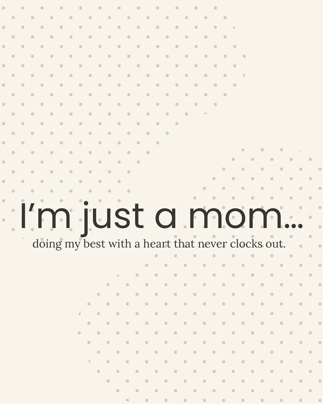 Some days I feel like I&rsquo;m held together by coffee, instinct, and pure love.
And if you&rsquo;ve ever whispered &ldquo;I&rsquo;m just a mom doing my best&rdquo; I see you. We carry so much, even when no one notices.

If the mess feels like too m