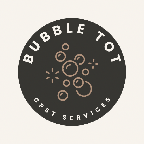 A circular logo for Bubble Tot CPST Services with bubbles and bubbles in the center.