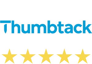 Thumbtack logo with five yellow stars beneath it.