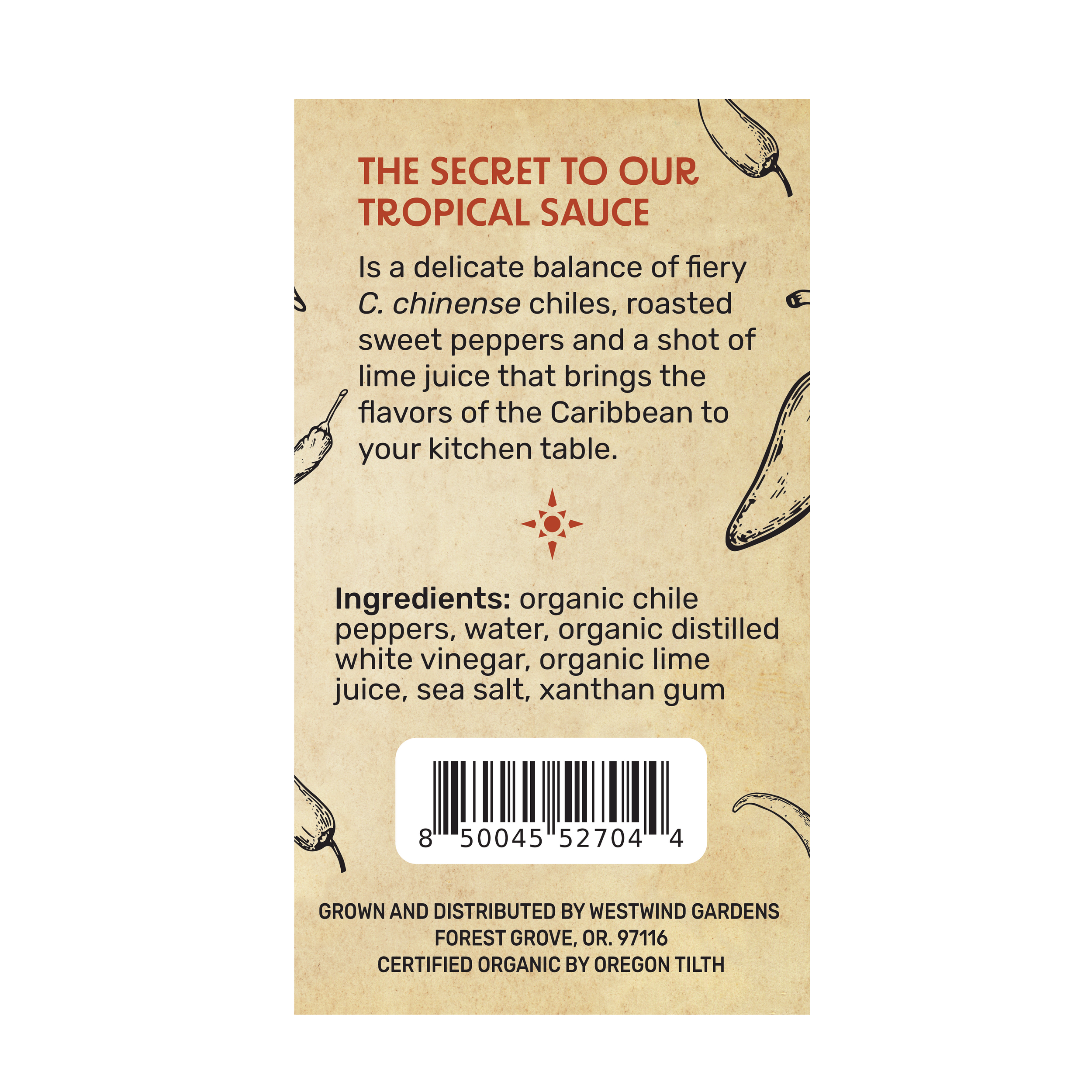 Tropical Organic Hot Sauce Label | Peppered Earth