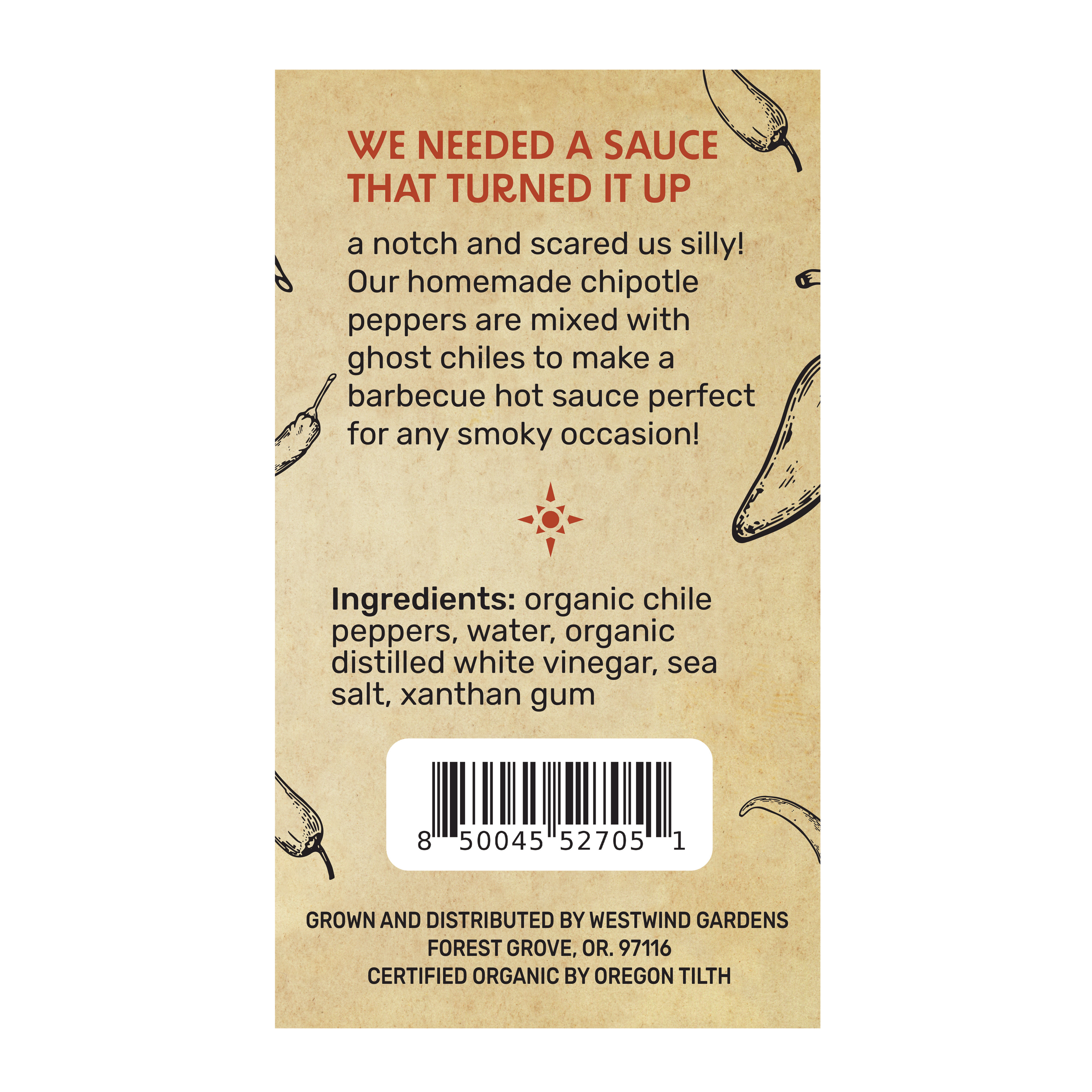 Spooky Organic Hot Sauce Label | Peppered Earth