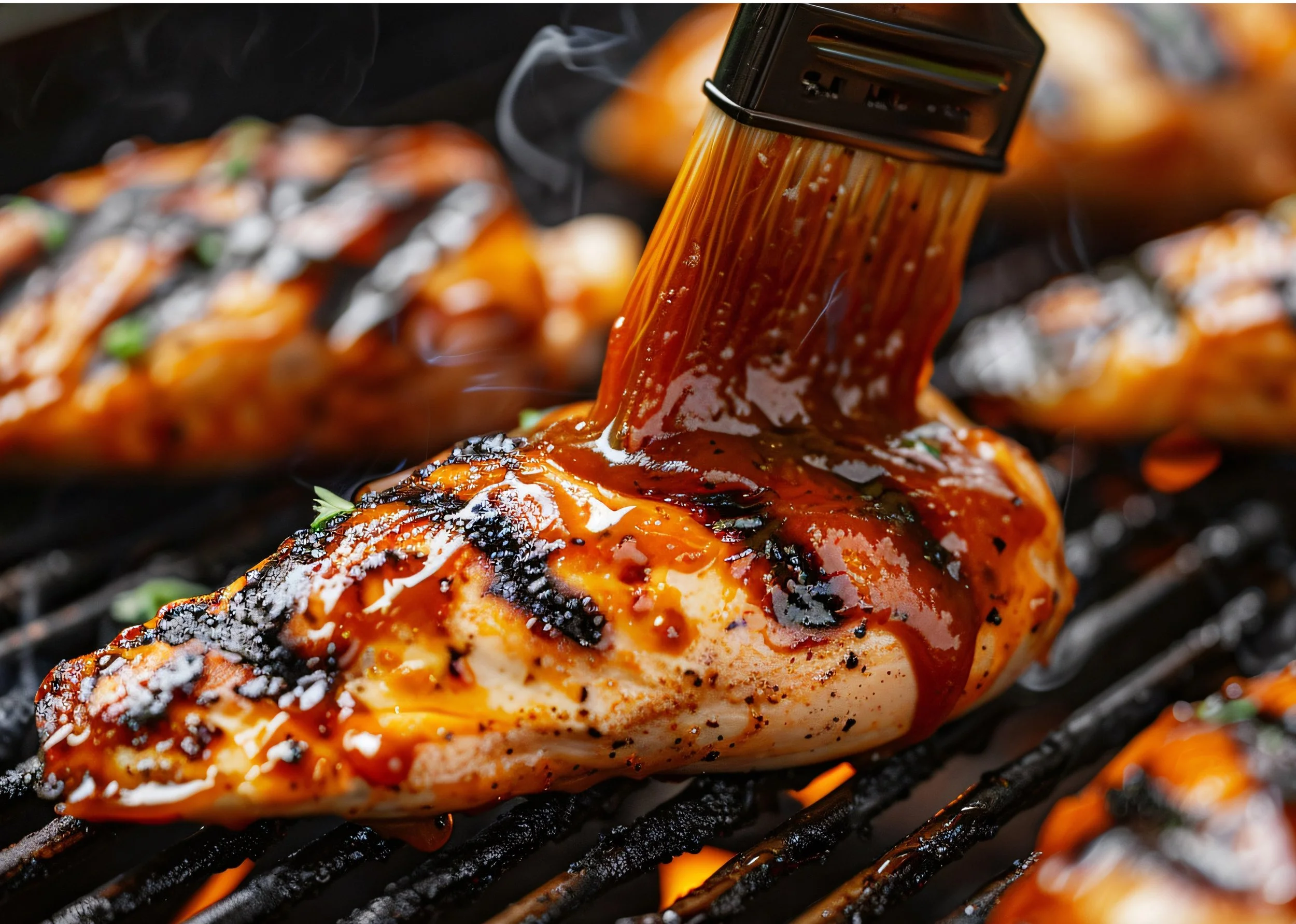Peppered Earth Spooky Organic Hot Sauce on BBQ Chicken