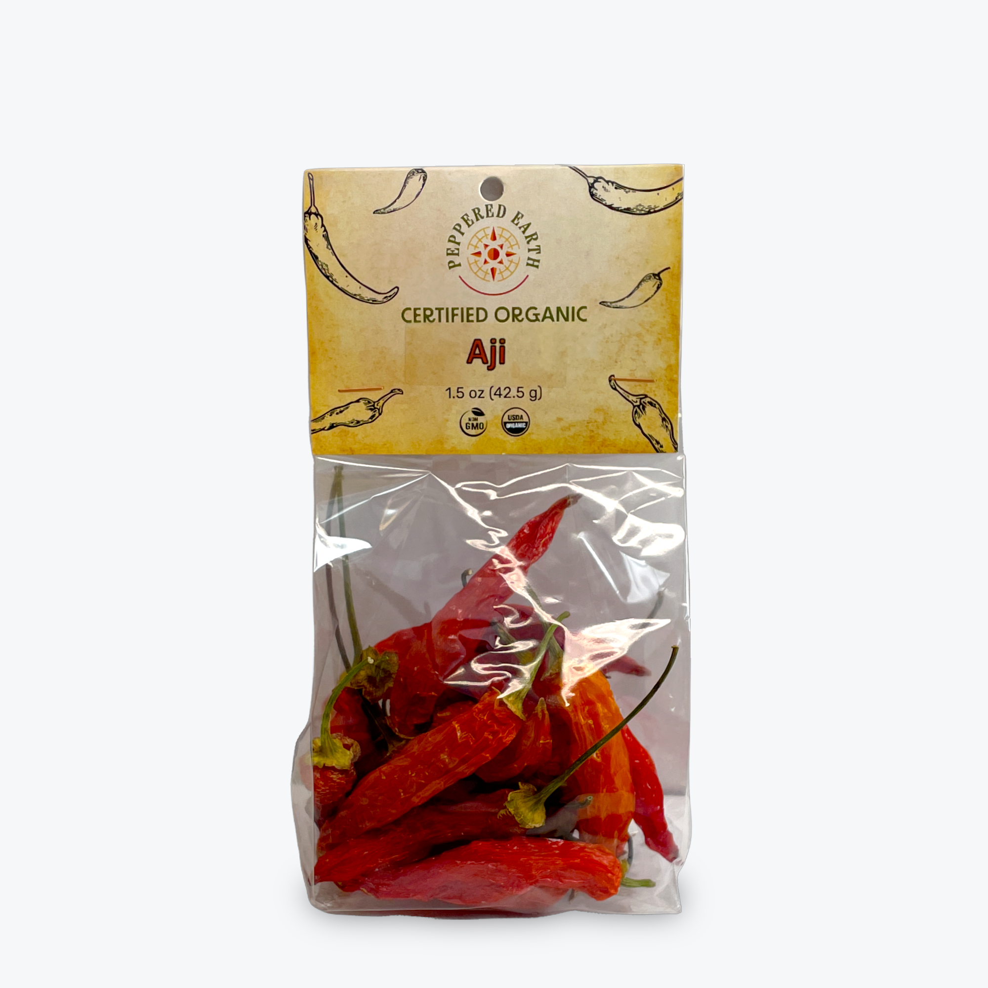 Aji Organic Dried Whole Chile Pods | Peppered Earth