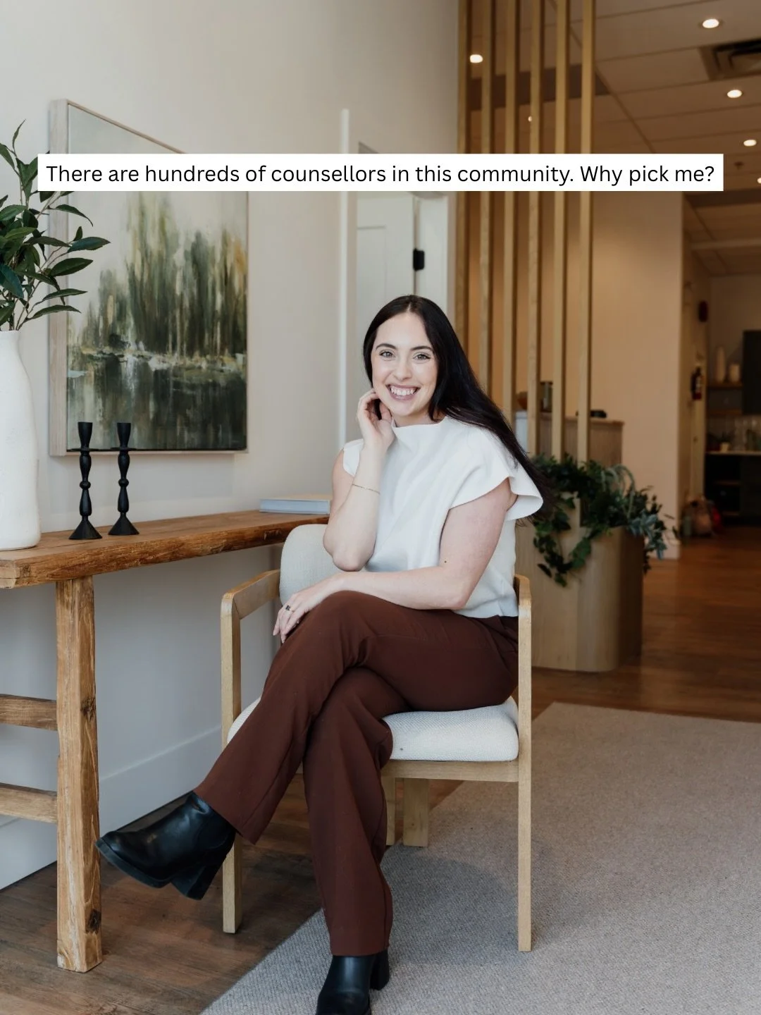 Picking a counsellor can feel overwhelming.

I&rsquo;m a Registered Social Worker (RSW) who believes in getting to the bottom of things, not just skimming the surface. 

My approach is:

You don&rsquo;t have to have your sh** together to sit with me.