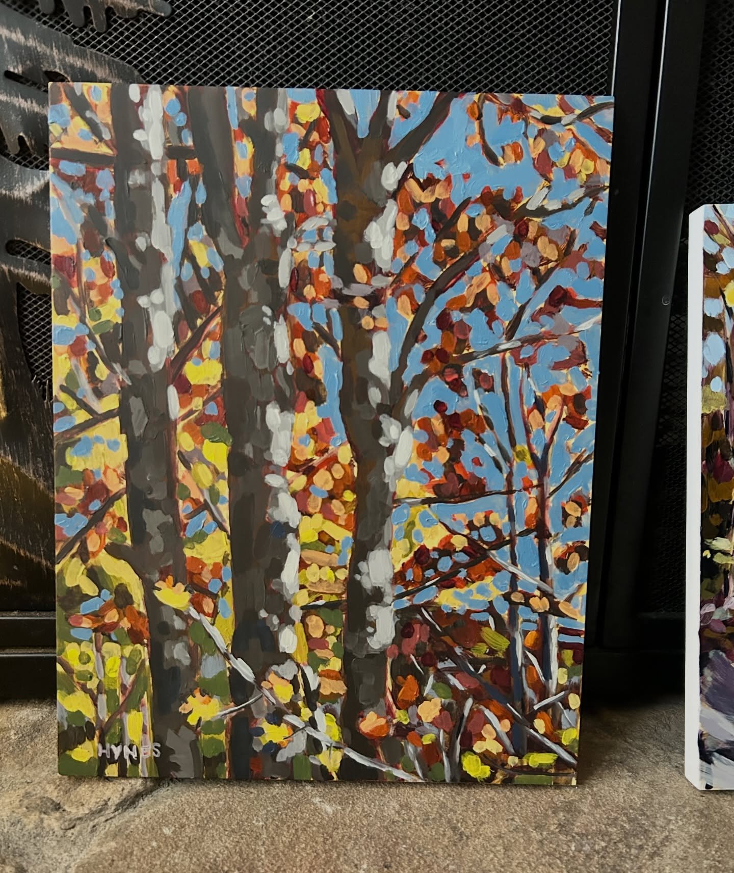 Some final fall leaves 🍂 before the official start of winter, from a photo I took on the porch of a cabin in Beech Mountain, NC. A few other #wip in the next few pictures. 

Acrylic on wood board. 

#autumnleaves #fallfoliage #natureart #colorfullan