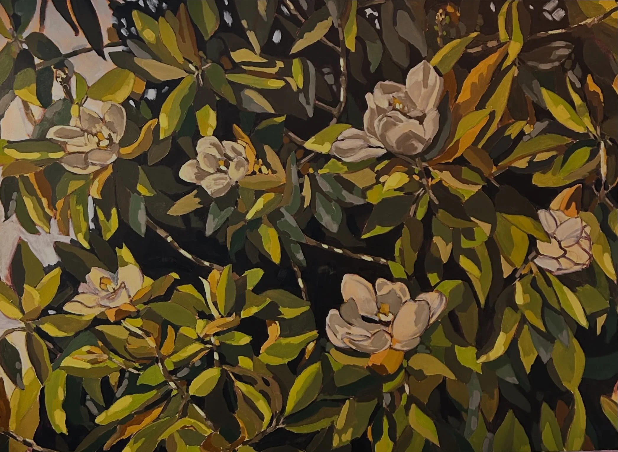 Still in progress but finally getting close to the end. Another magnolia painting 48x36. 🌱

#MagnoliaArt
#ContemporaryPainter
#ArtCollectors
#FloralPainting
#StudioProcess