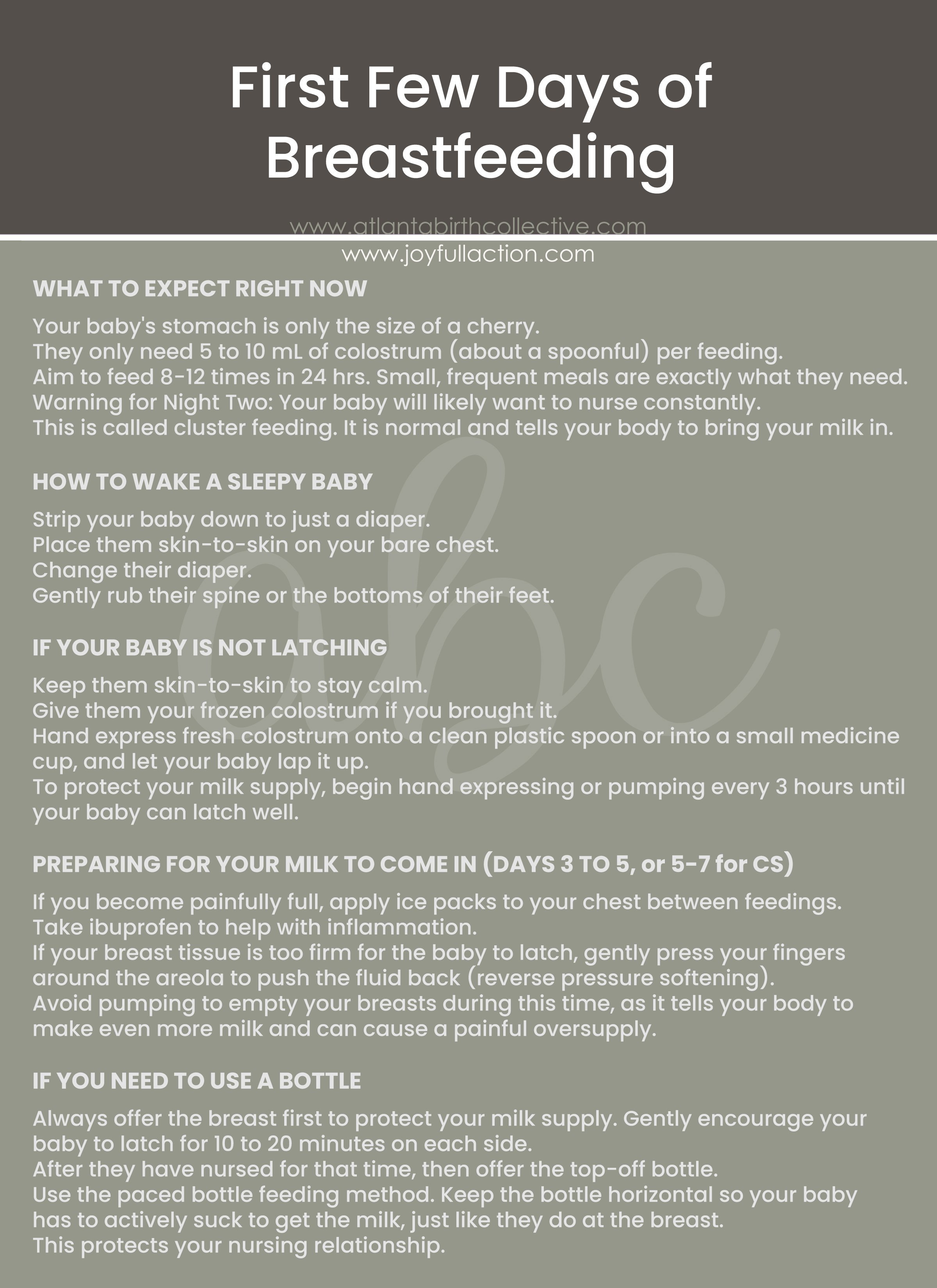 Canton Doula Breastfeeding Handout