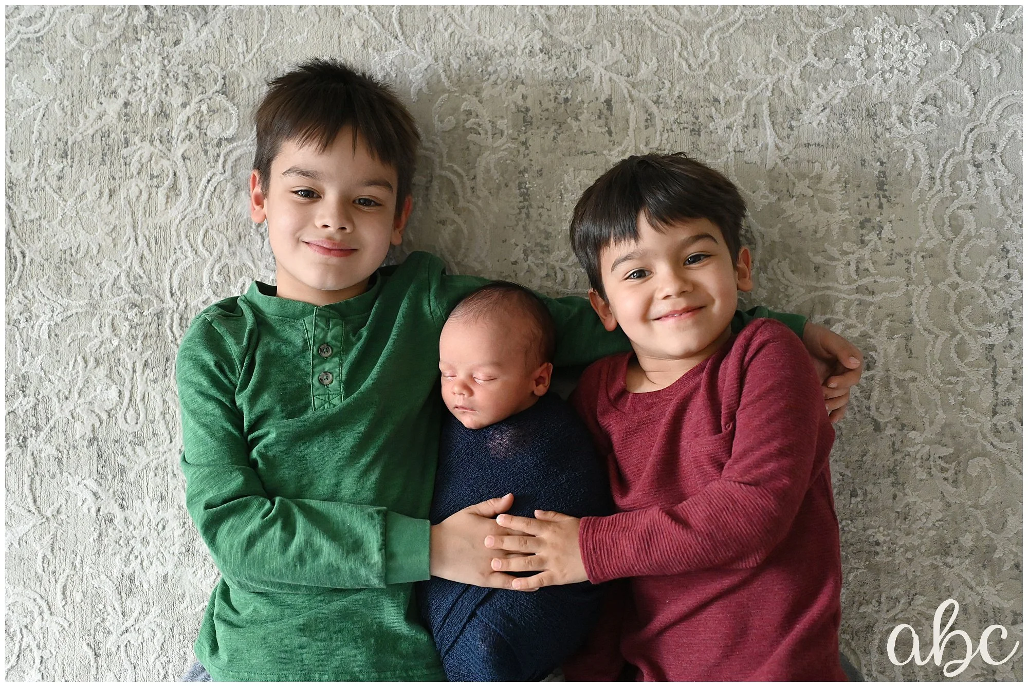 Three Boys are smiling at Roswell doula photographer