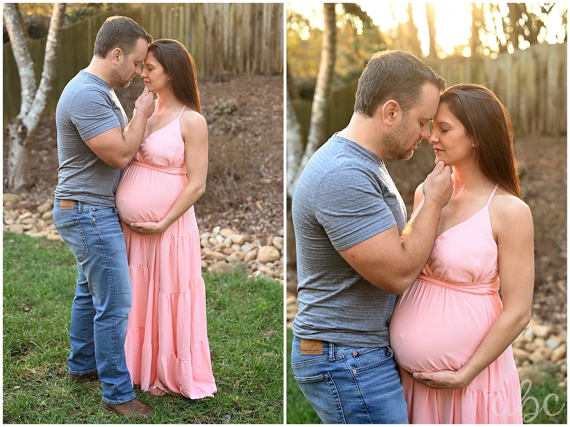Woodstock doula photographer photographs Dad kissing pregnant wife
