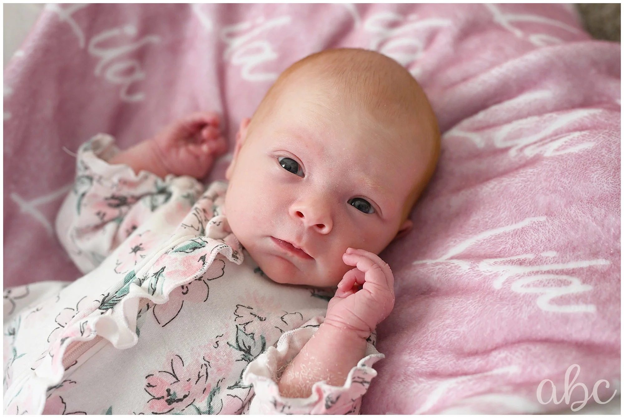 Woodstock doula photographer photographs newborn in home session