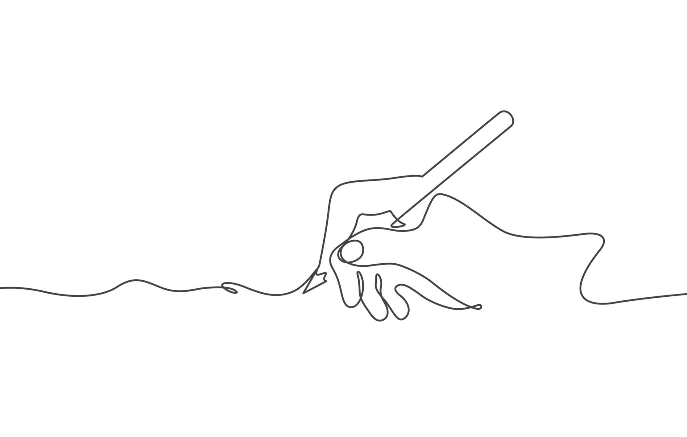 Black continuous line drawing of a spiral shape with loops extending outward from both sides.