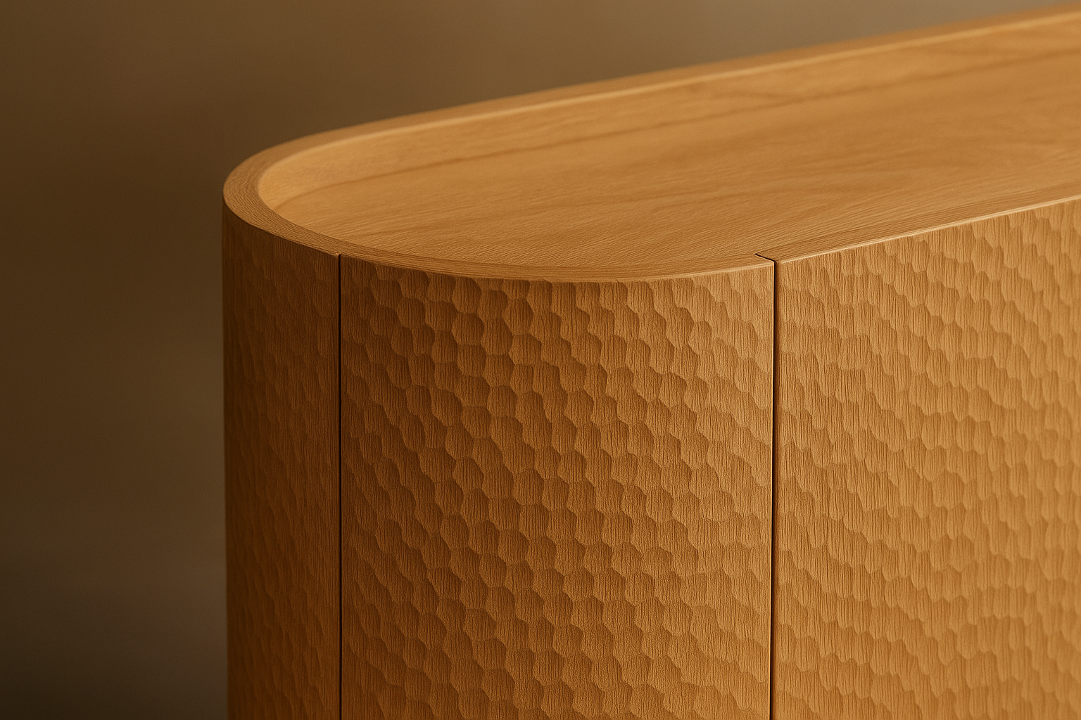 Custom Gouged Oak Cabinet 