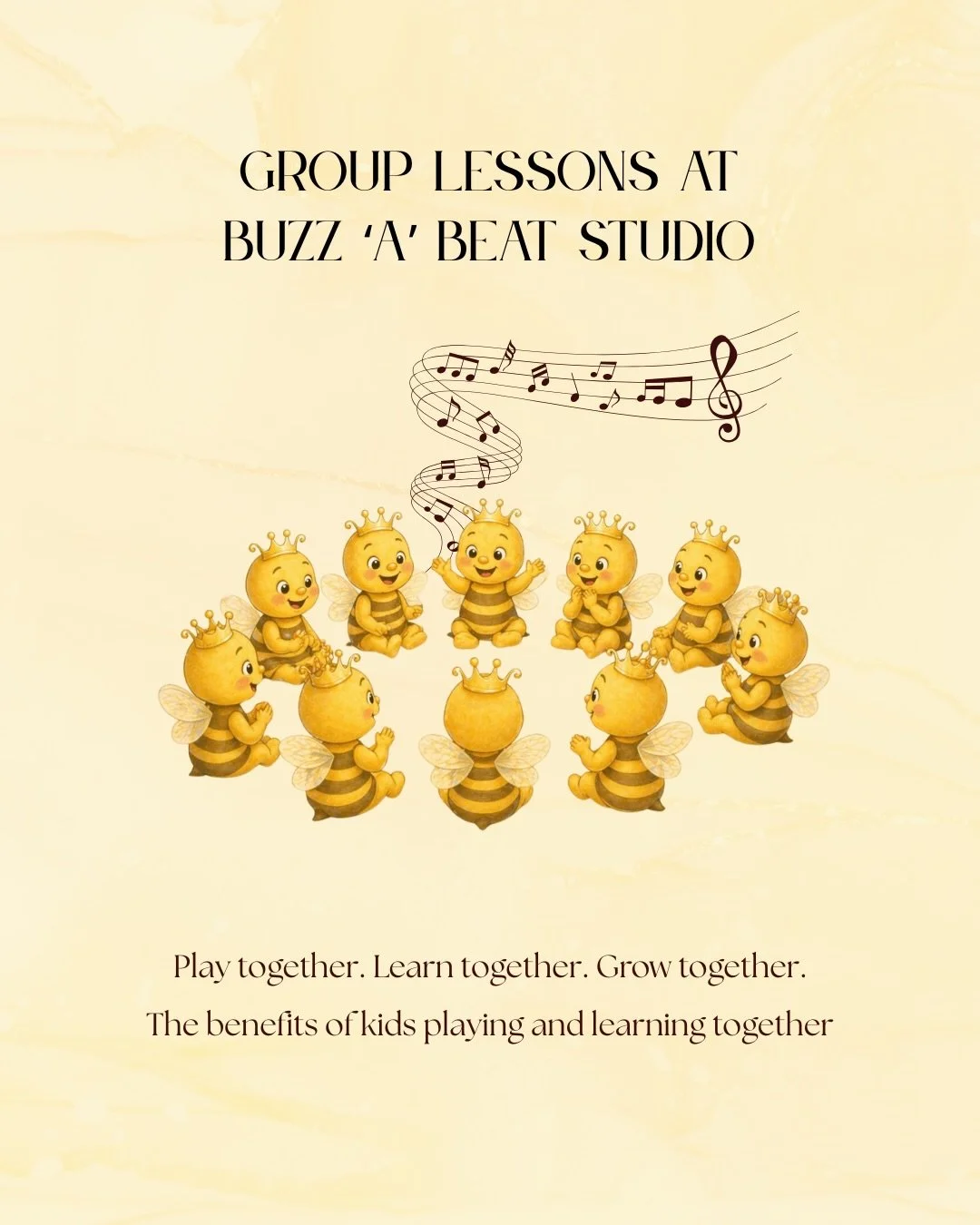 There&rsquo;s something magical about learning together 🤍🐝
In our group classes, little ones don&rsquo;t just learn music &mdash; they laugh, connect, and grow alongside friends. Through shared moments, they build confidence, develop social skills,