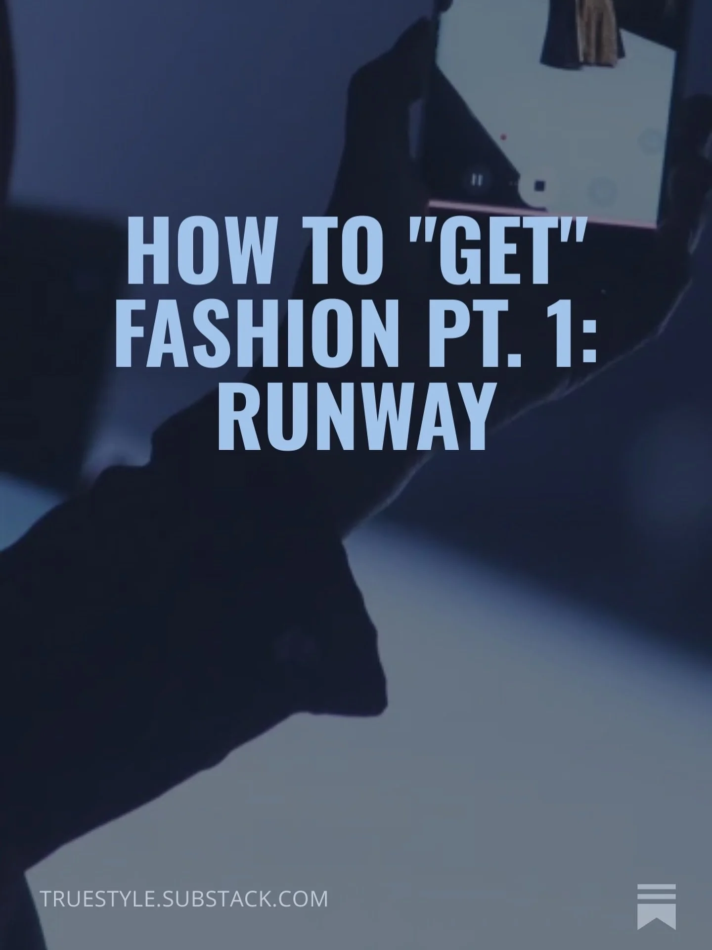 New post! This is the start of a series about how to get (aka learn about) fashion, broken down by your chosen niche: runway/designers, design and construction, and history. Part one: Runway. 

You know where the links be!