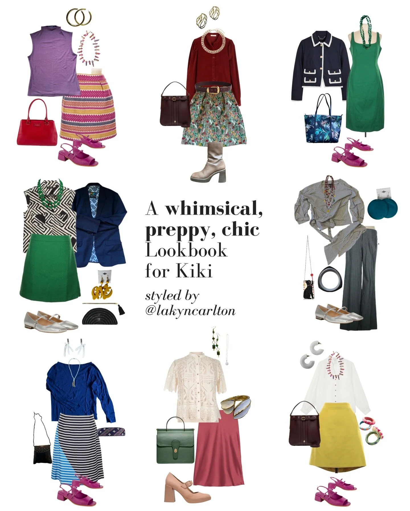 Kiki needed some preppy but whimsical outfits that make her feel like the coolest girl in the room for life and for her upcoming book tour(!!!). I love adding a dash of quirkiness to classic formulas and pieces, and I got to do that, here! What do yo