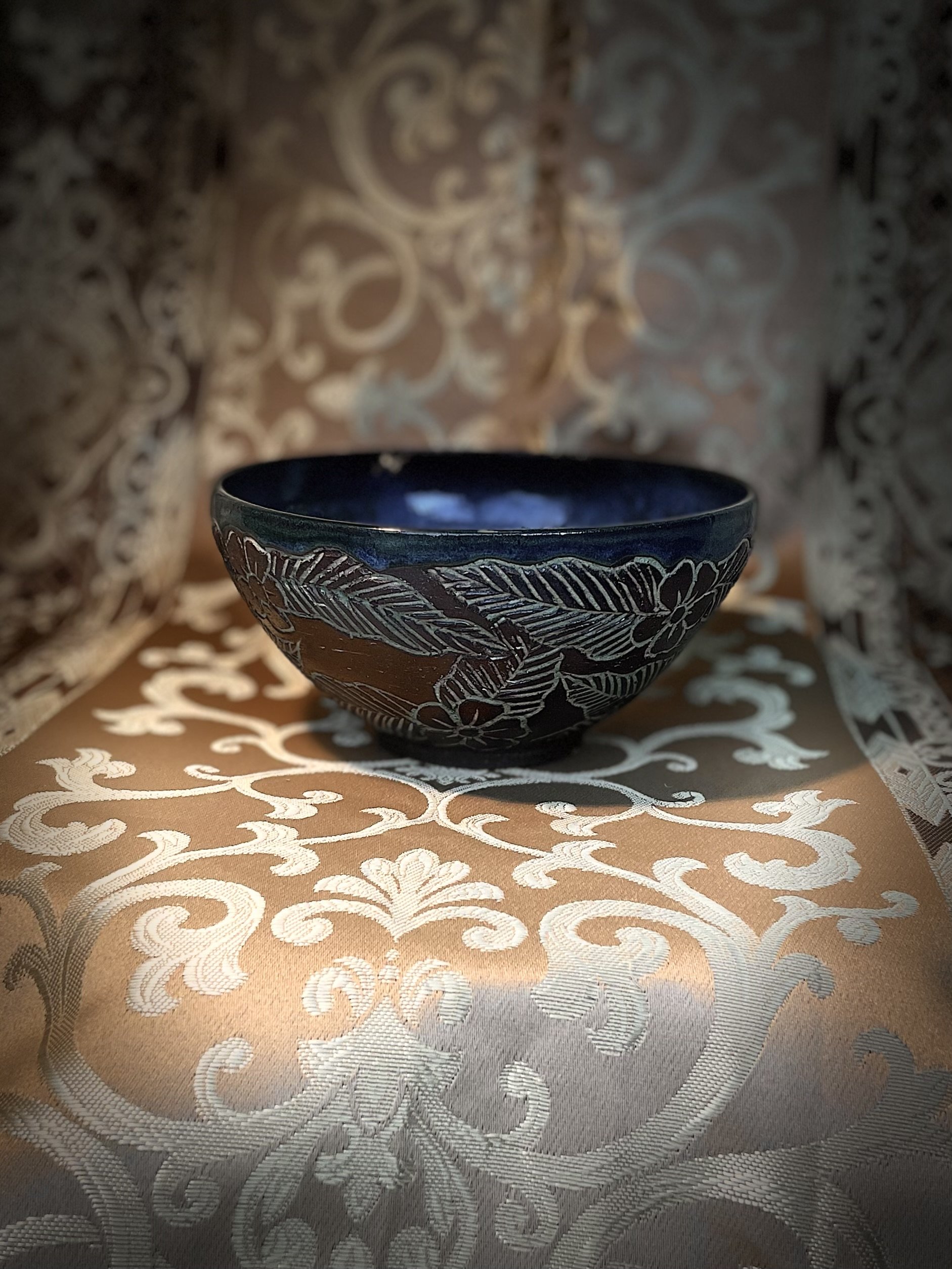 Carved Ceramic Bowl