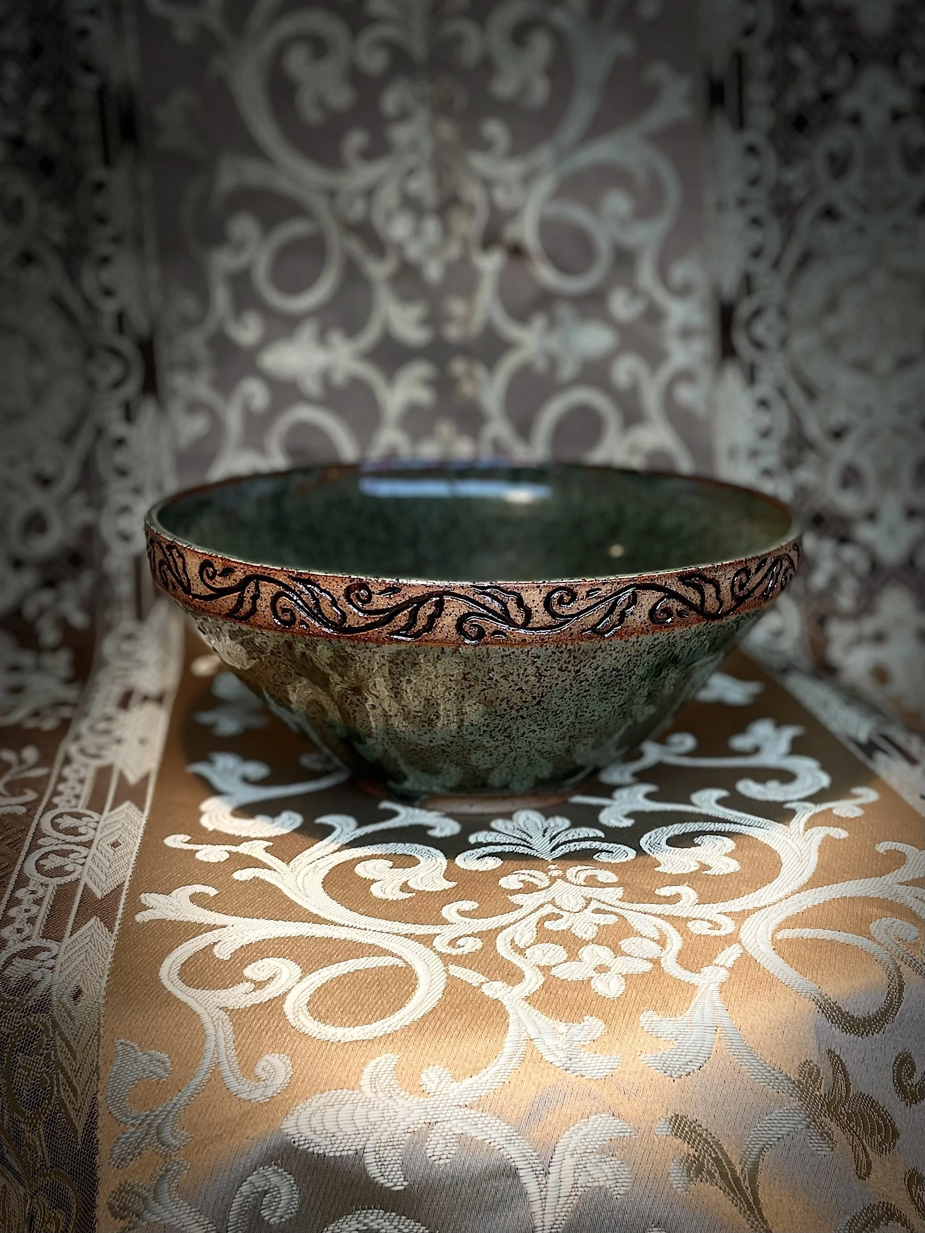 Green Filigree Bowl