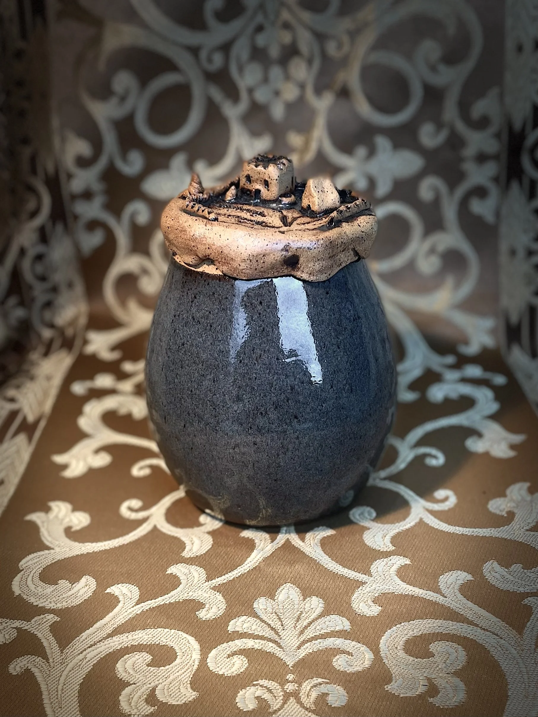 Enchanted Castle Ceramic Lidded Pot