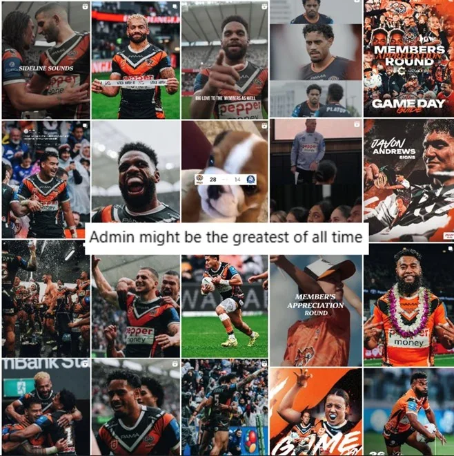 Wests Tigers Content Strategy earns praise from industry leader