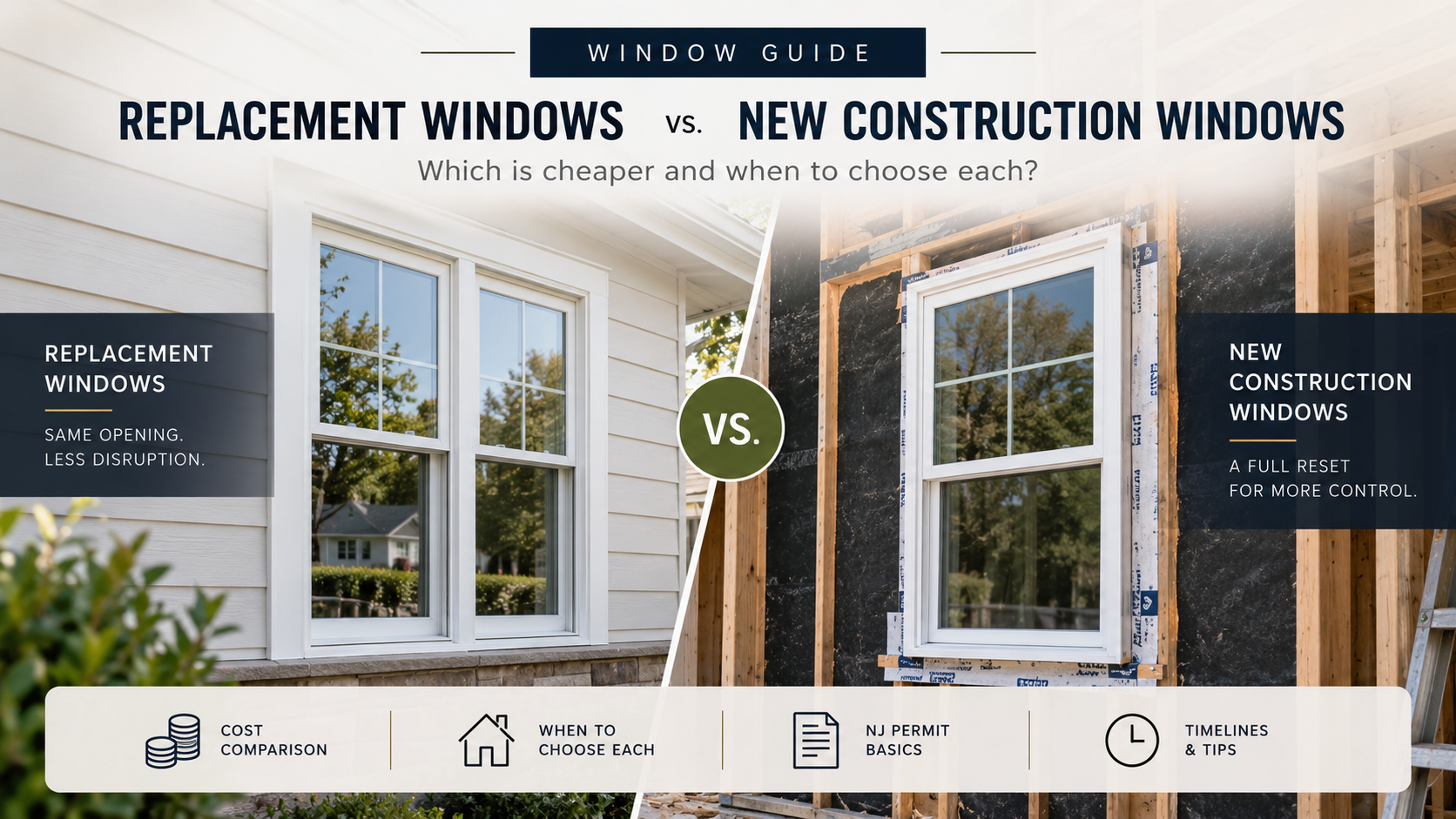 Replacement windows vs. new construction windows: which is cheaper and when to choose each