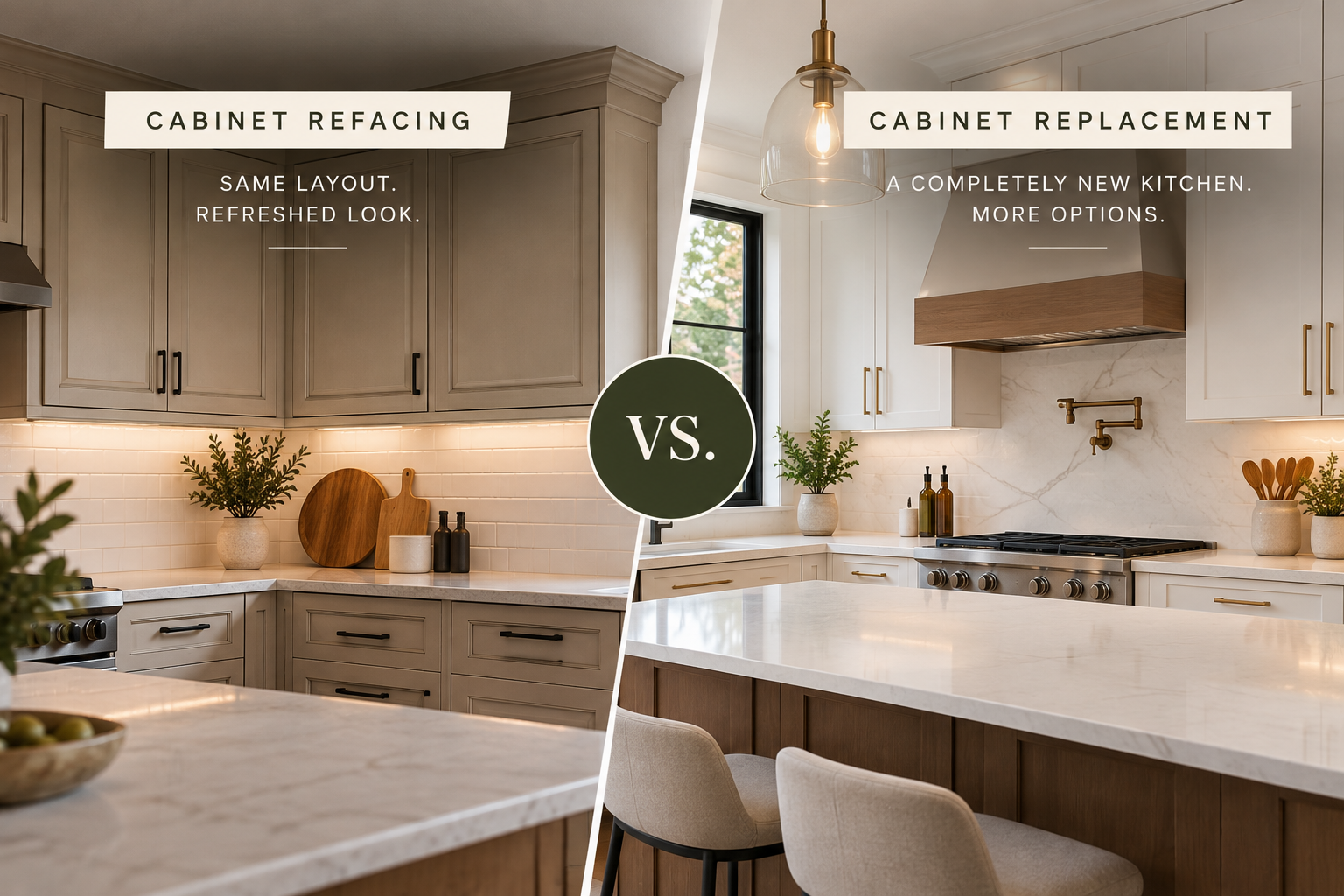 Cabinet Refacing vs. Replacement: Which Is Right for Your Kitchen?