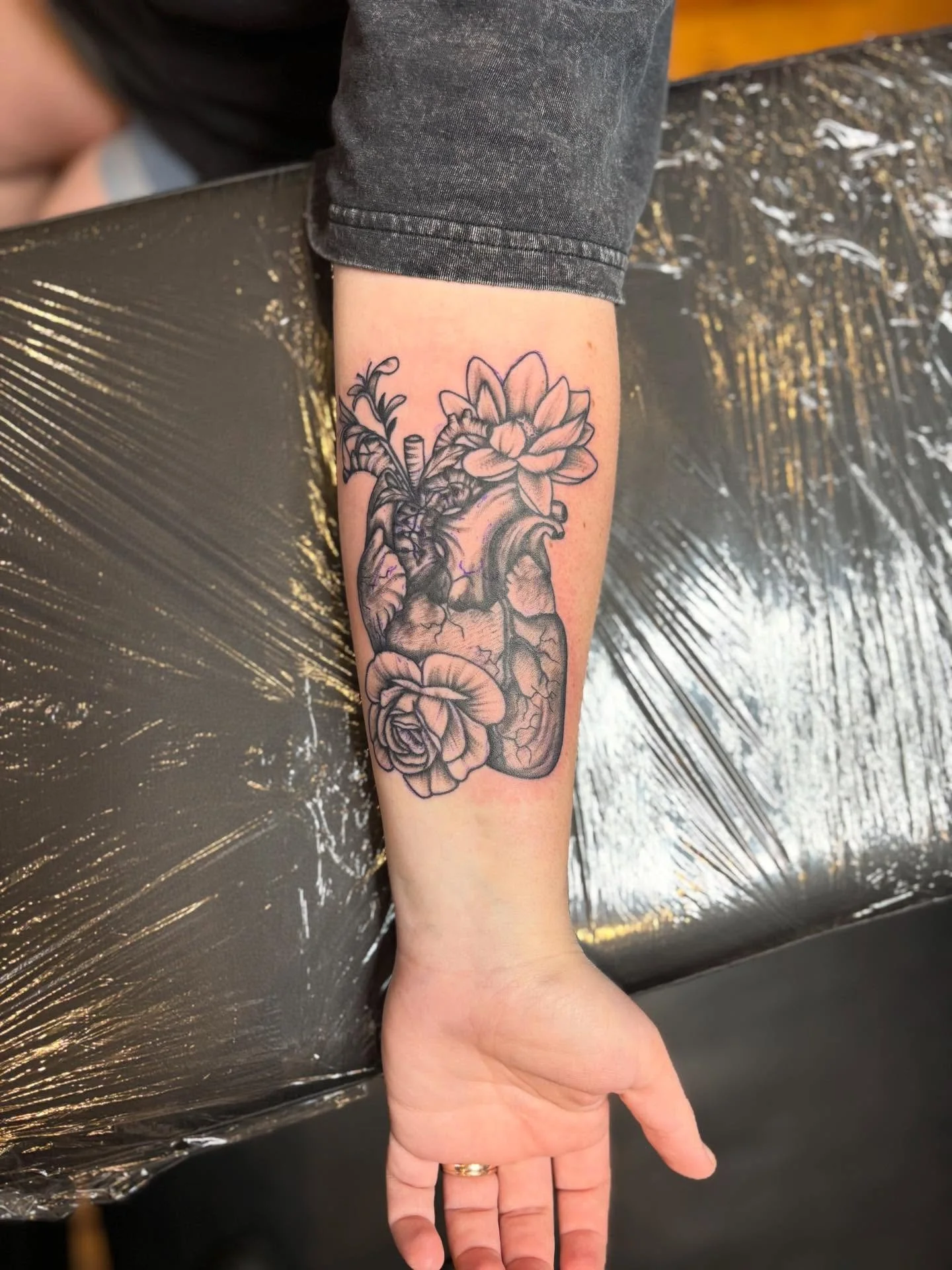 I&rsquo;m so honored to have this client reach out to me to get this tattoo. It represents her child, who recently went through a heart surgery and is making an amazing recovery. 

This is the part of tattooing I truly love. Being able to help people