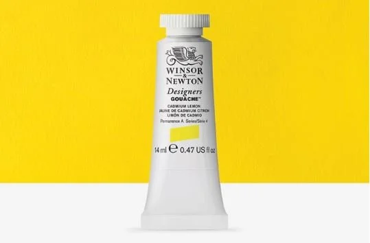Winsor & Newton : Designer Gouache Paint : 14ml : Cadmium Lemon (481)