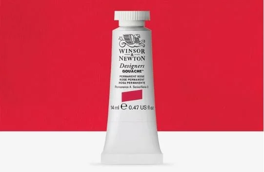 Winsor & Newton : Designer Gouache Paint : 14ml : Permanent Rose