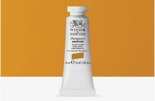 Winsor & Newton : Designer Gouache Paint : 14ml : Yellow Ochre