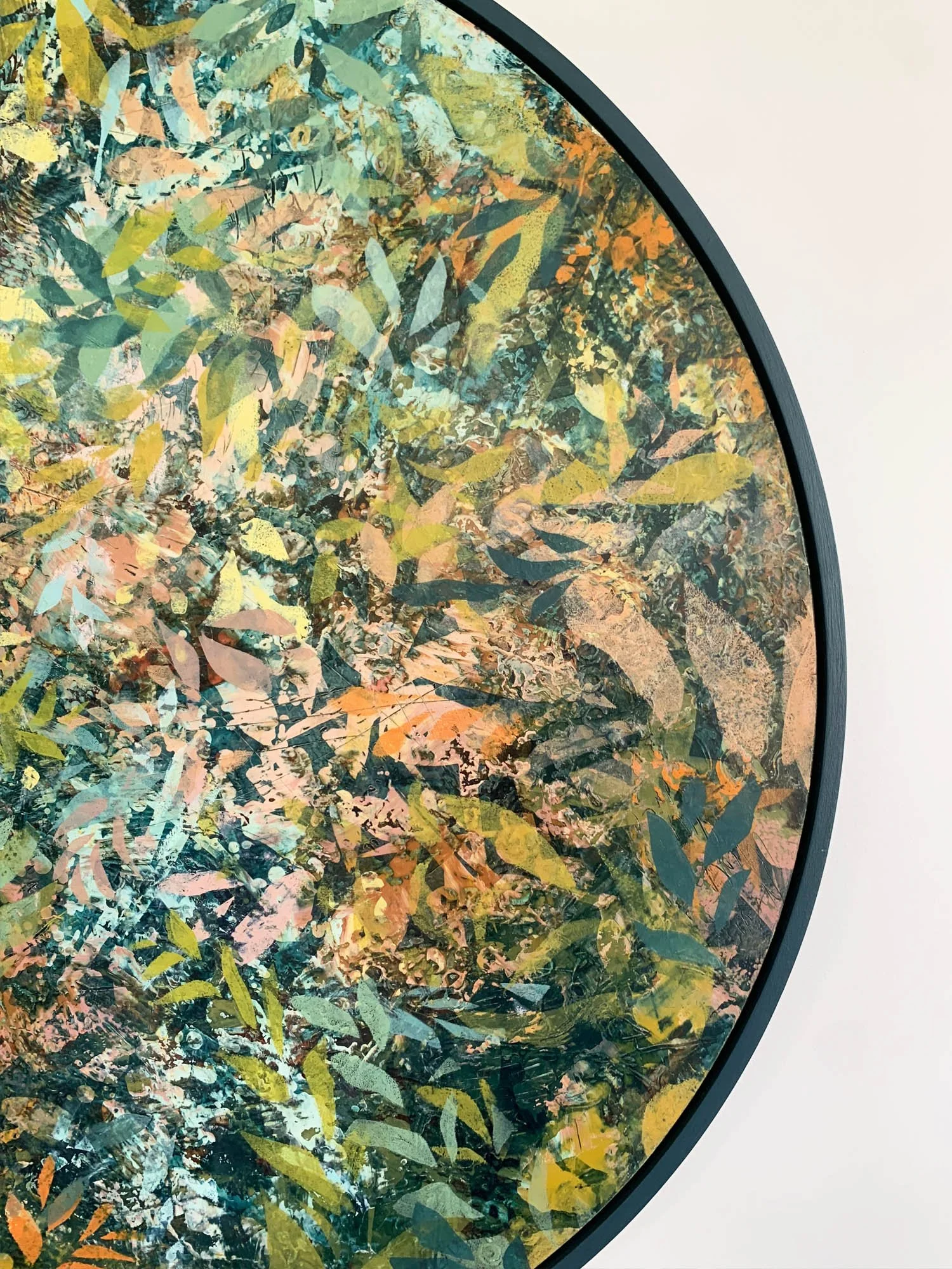 Last Light oil and cold wax painting 80x80cm 