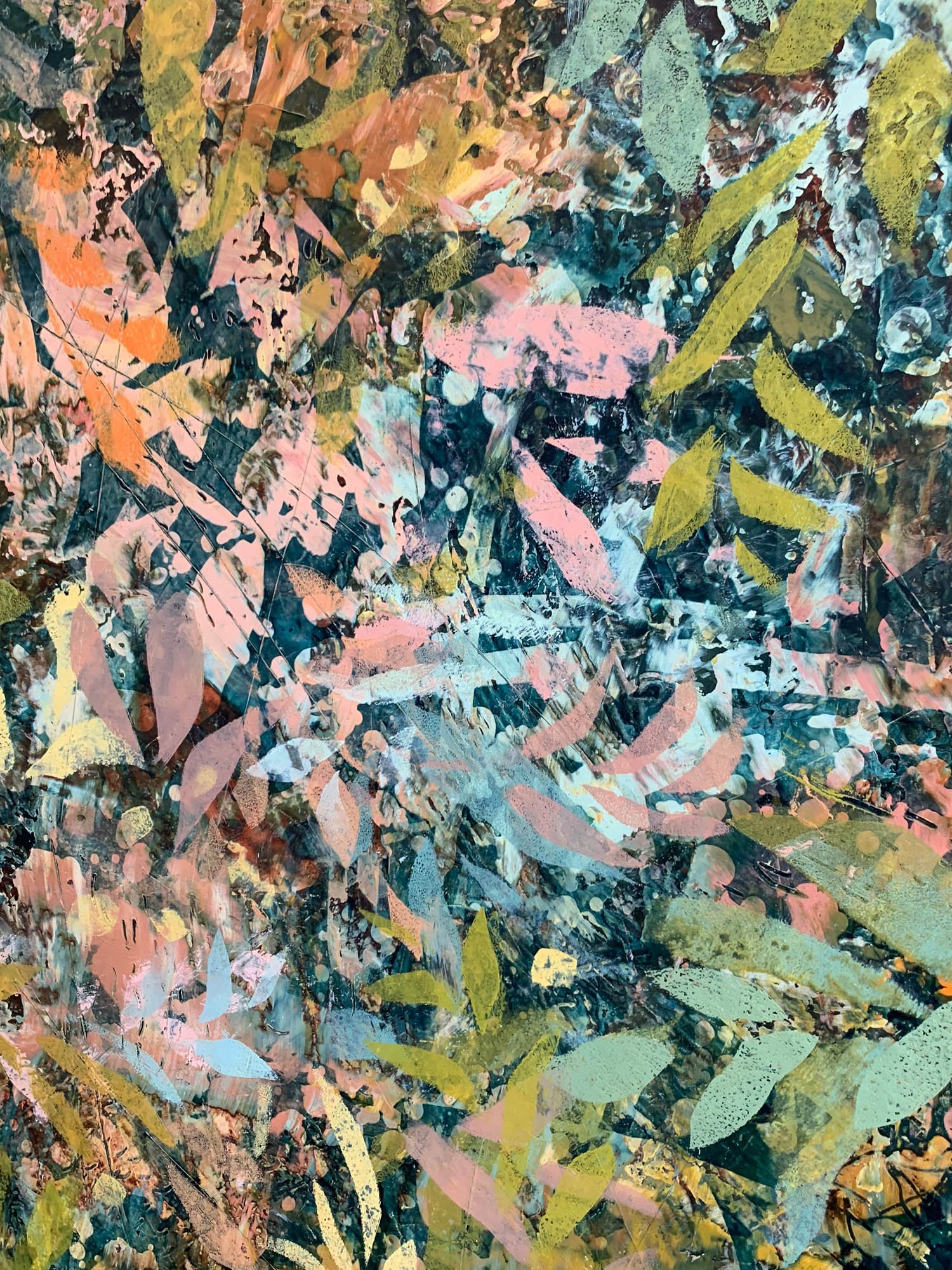 Last Light oil and cold wax painting 80x80cm 