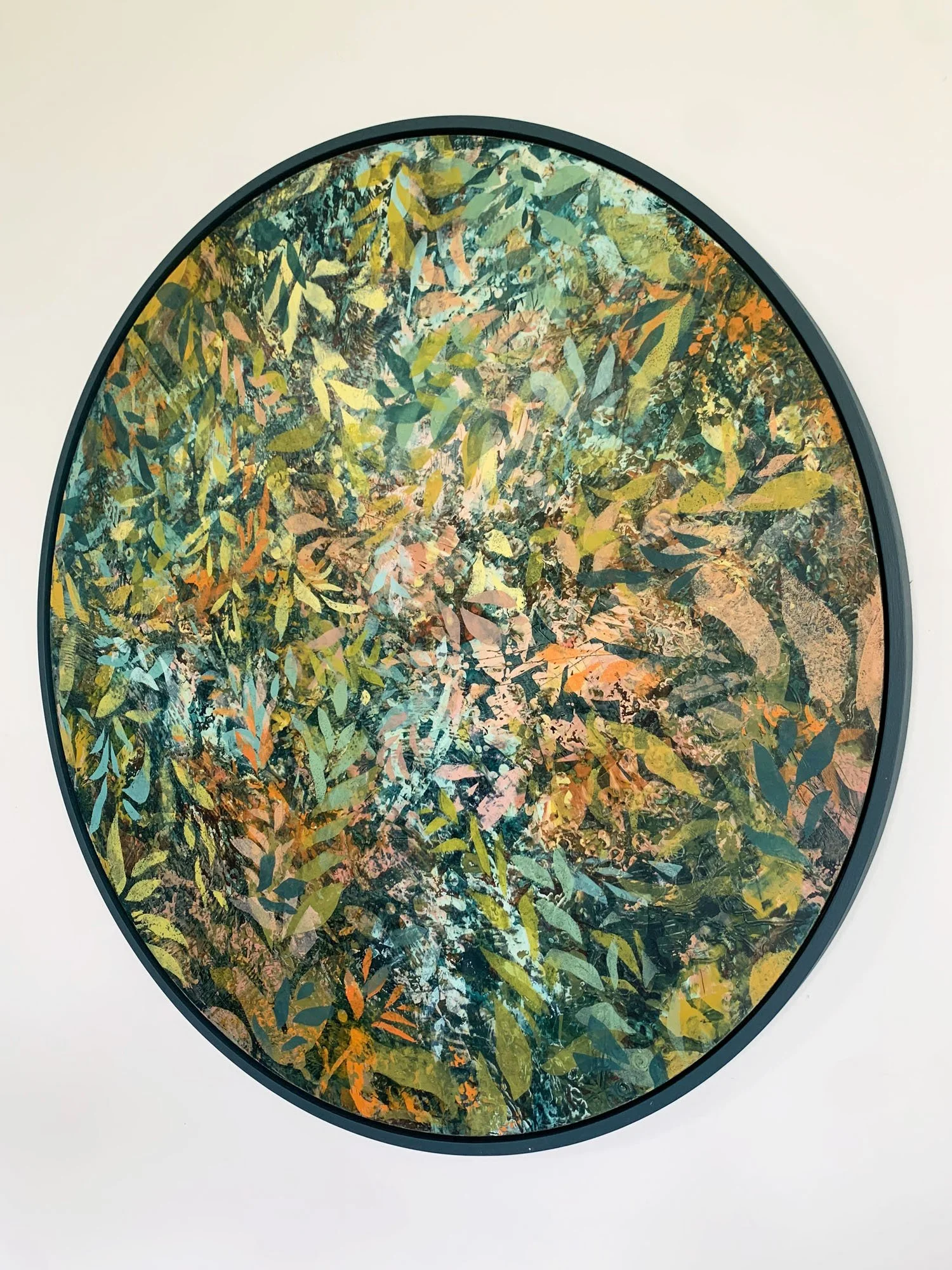 Last Light oil and cold wax painting 80x80cm 