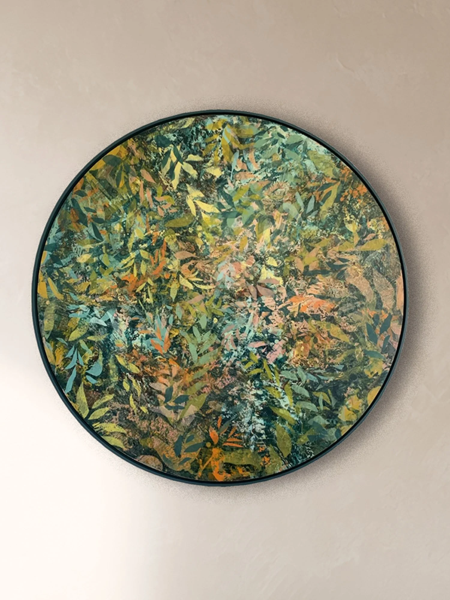 Last Light oil and cold wax painting 80x80cm 