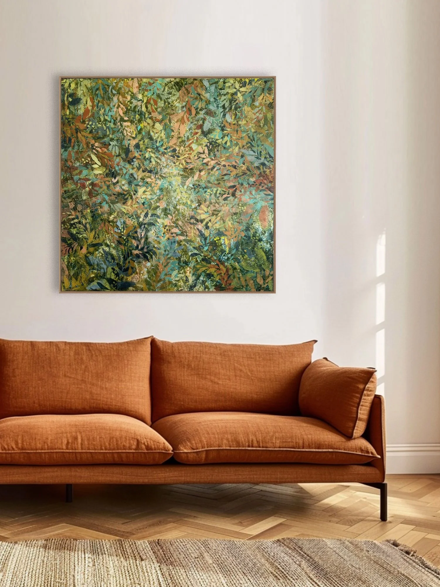 Serene-canopy-green-tree abstract-oil-and-wax-insitu.jpg