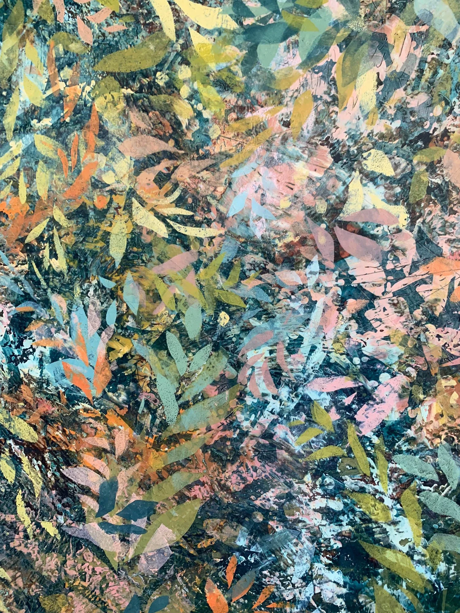 Last Light oil and cold wax painting 80x80cm 