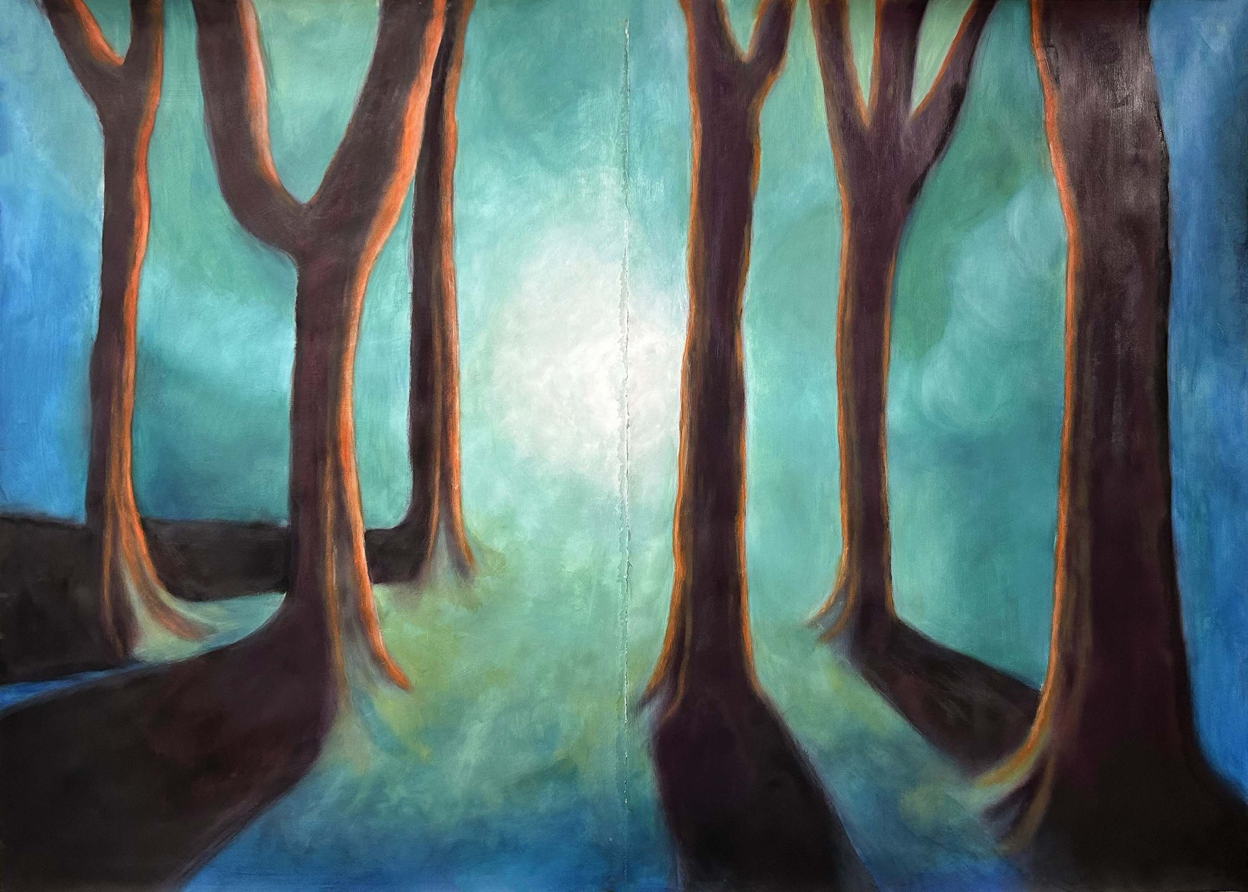 Light through the Trees, 3'x6'