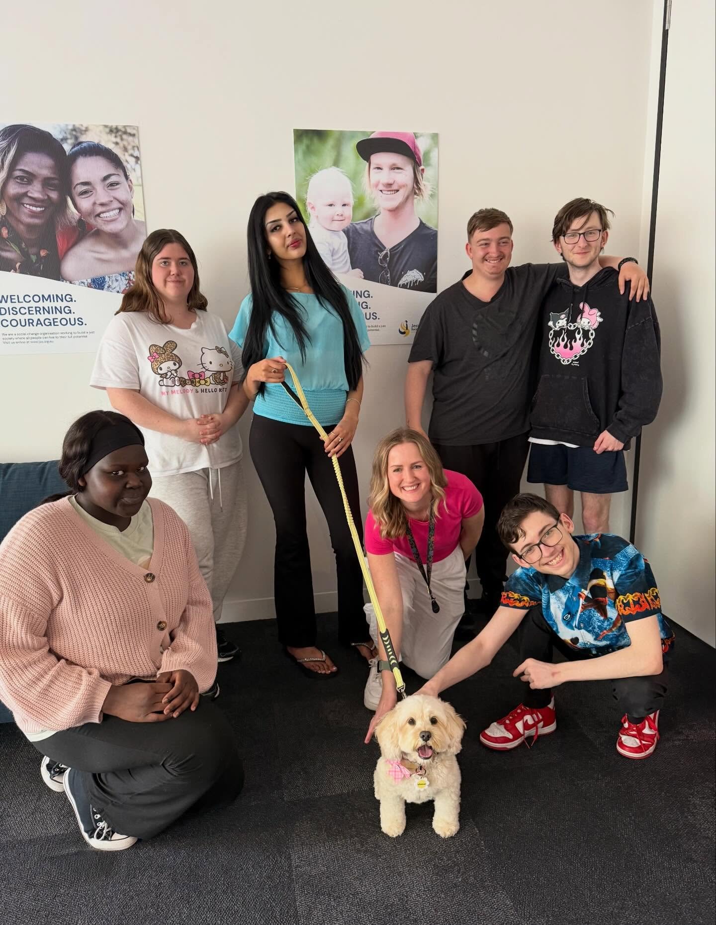 We loved visiting the young legends at Jesuit Social Services it&rsquo;s safe to say Winnie&rsquo;s the new favourite guest 🐾✨ 

Between all the pats and smiles, we shared some meaningful chats around self-care and R U OK? 
creating space for connec