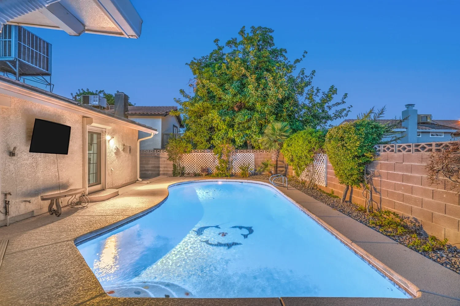 Pool and backyard at 3445 Toquima Cir, Las Vegas